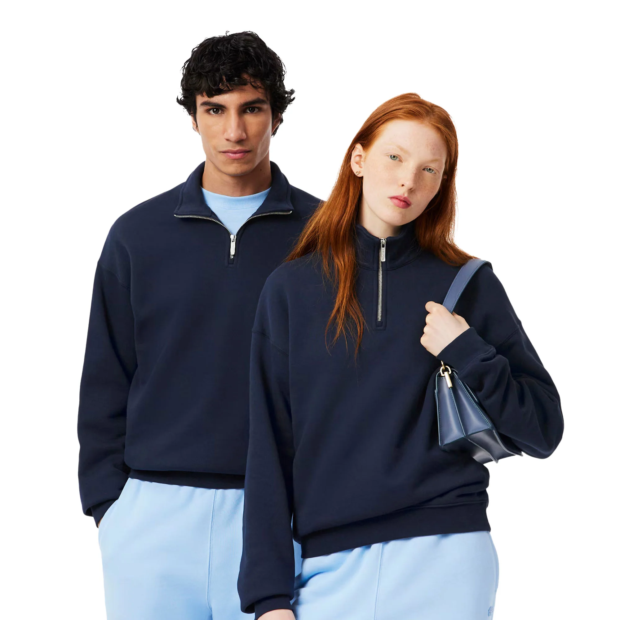 Lacoste Heavy Fleece Zipper Neck Sweatshirt Marine