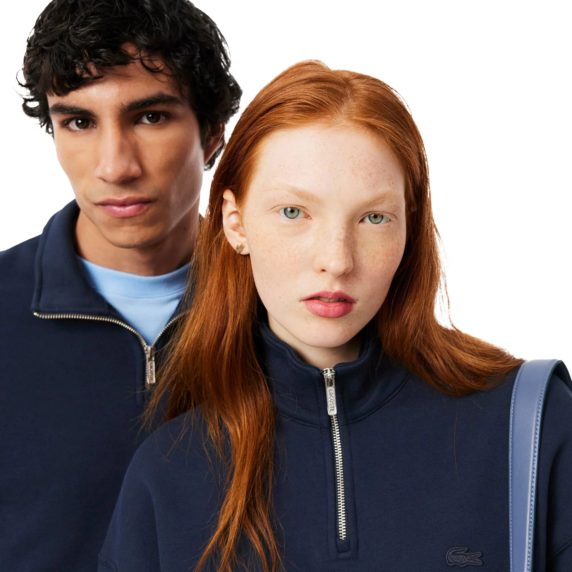 Lacoste Heavy Fleece Zipper Neck Sweatshirt Marine - Image 3