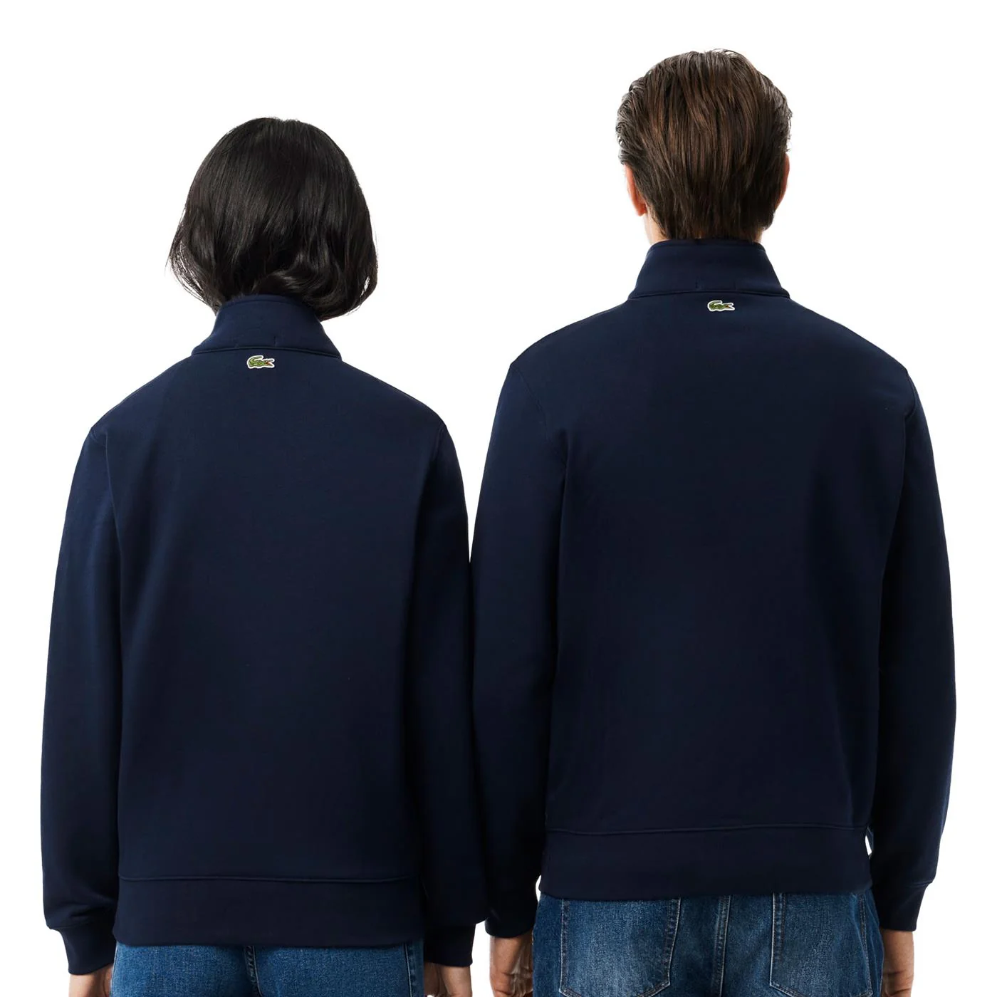 Lacoste High-Neck Zip-Up Print Sweatshirt Midnight Blue - Image 2