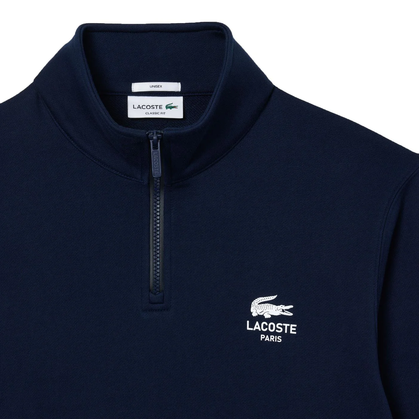 Lacoste High-Neck Zip-Up Print Sweatshirt Midnight Blue - Image 4