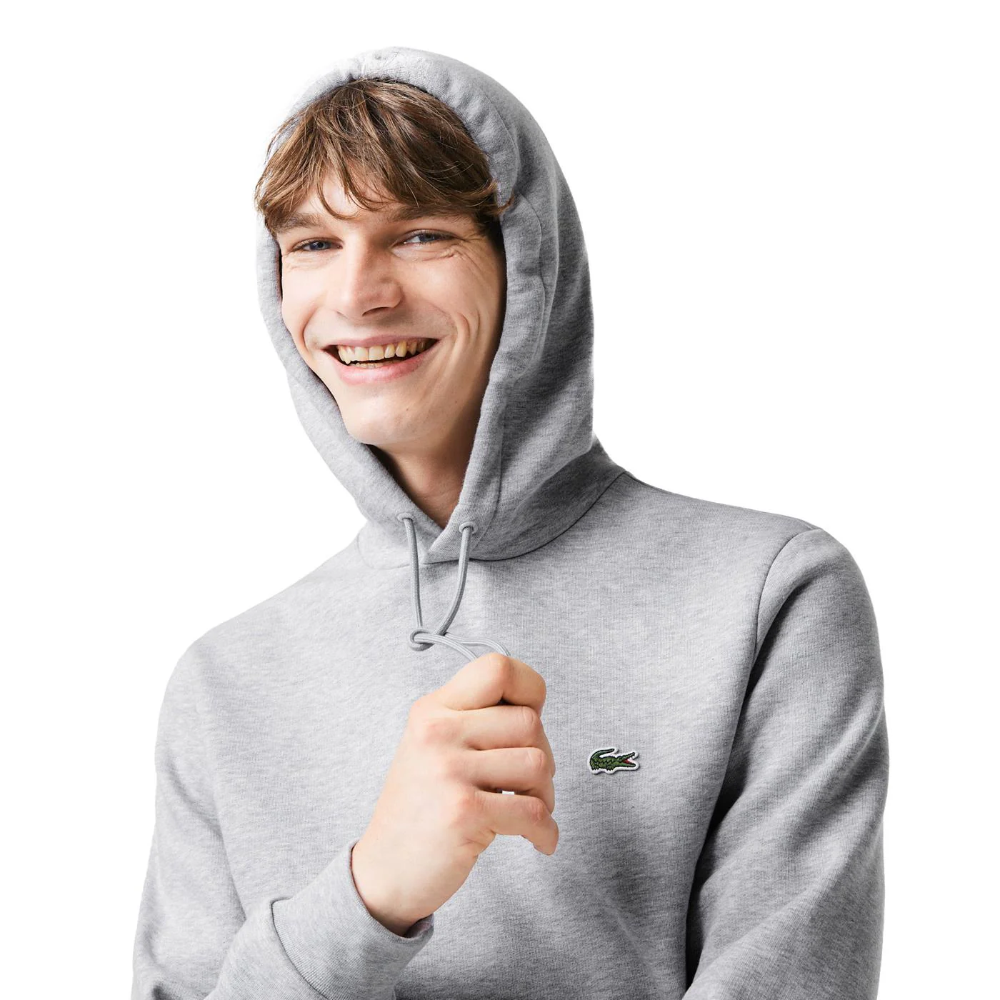 Lacoste Hooded Sweatshirt Silver Chine - Image 3
