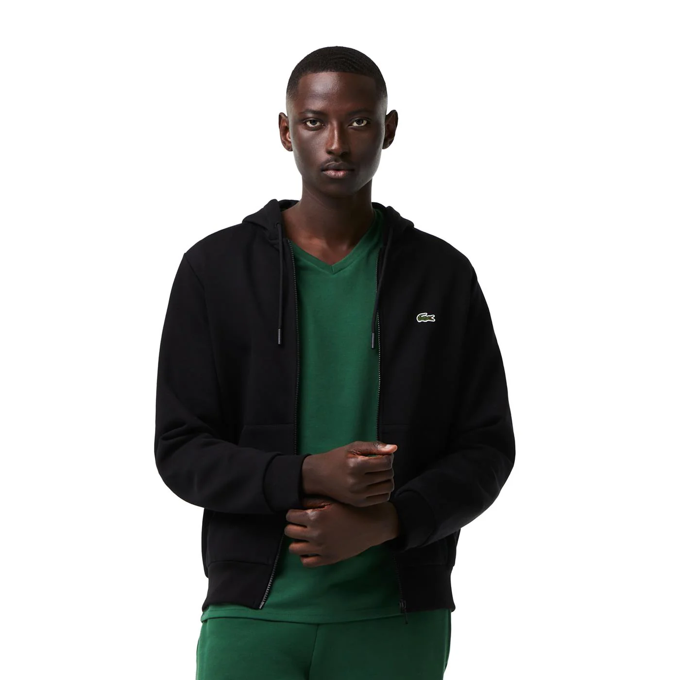 Lacoste Kangaroo Pocket Fleece Sweatshirt Black