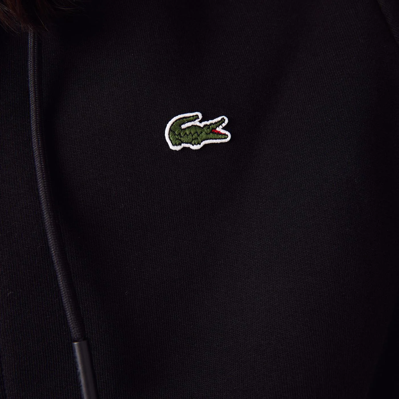 Lacoste Kangaroo Pocket Fleece Sweatshirt Black - Image 4
