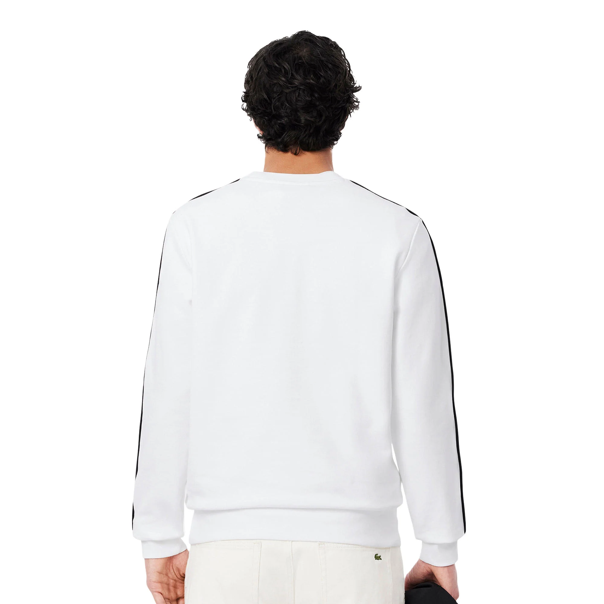 Lacoste Logo Trim Fleece Sweatshirt White - Image 2