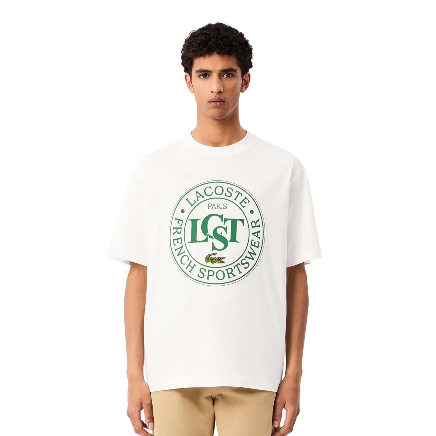 Lacoste Loose Fit Jersey Print T-Shirt White