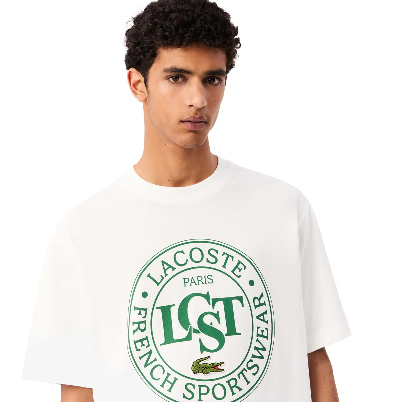 Lacoste Loose Fit Jersey Print T-Shirt White - Image 3