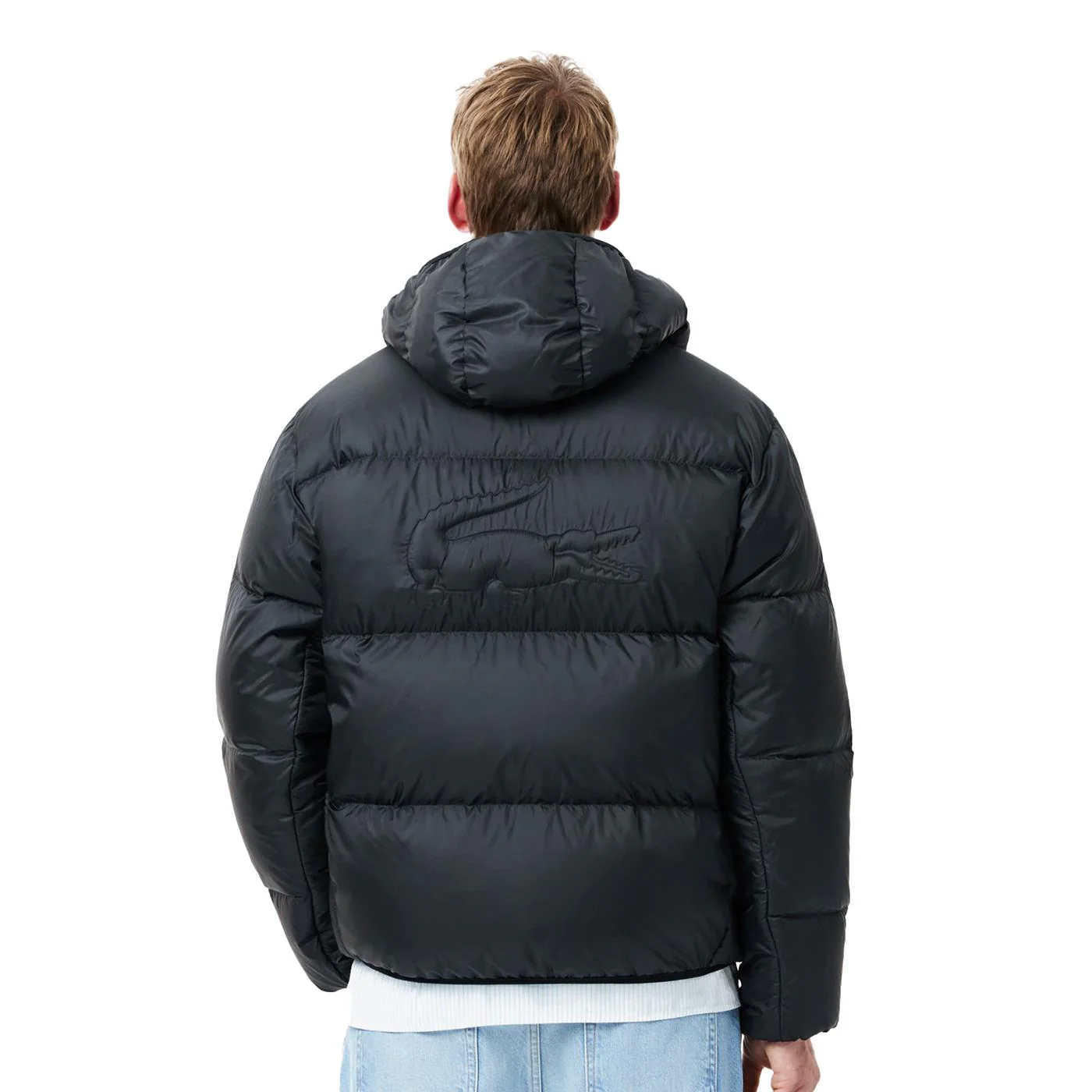 Lacoste Short Water-Repellent Hooded Puffed Jacket - Image 2