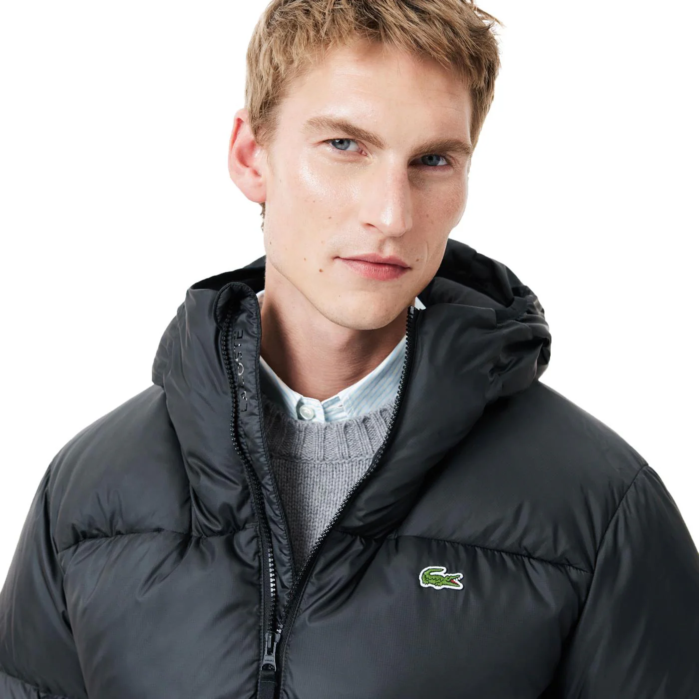 Lacoste Short Water-Repellent Hooded Puffed Jacket - Image 3