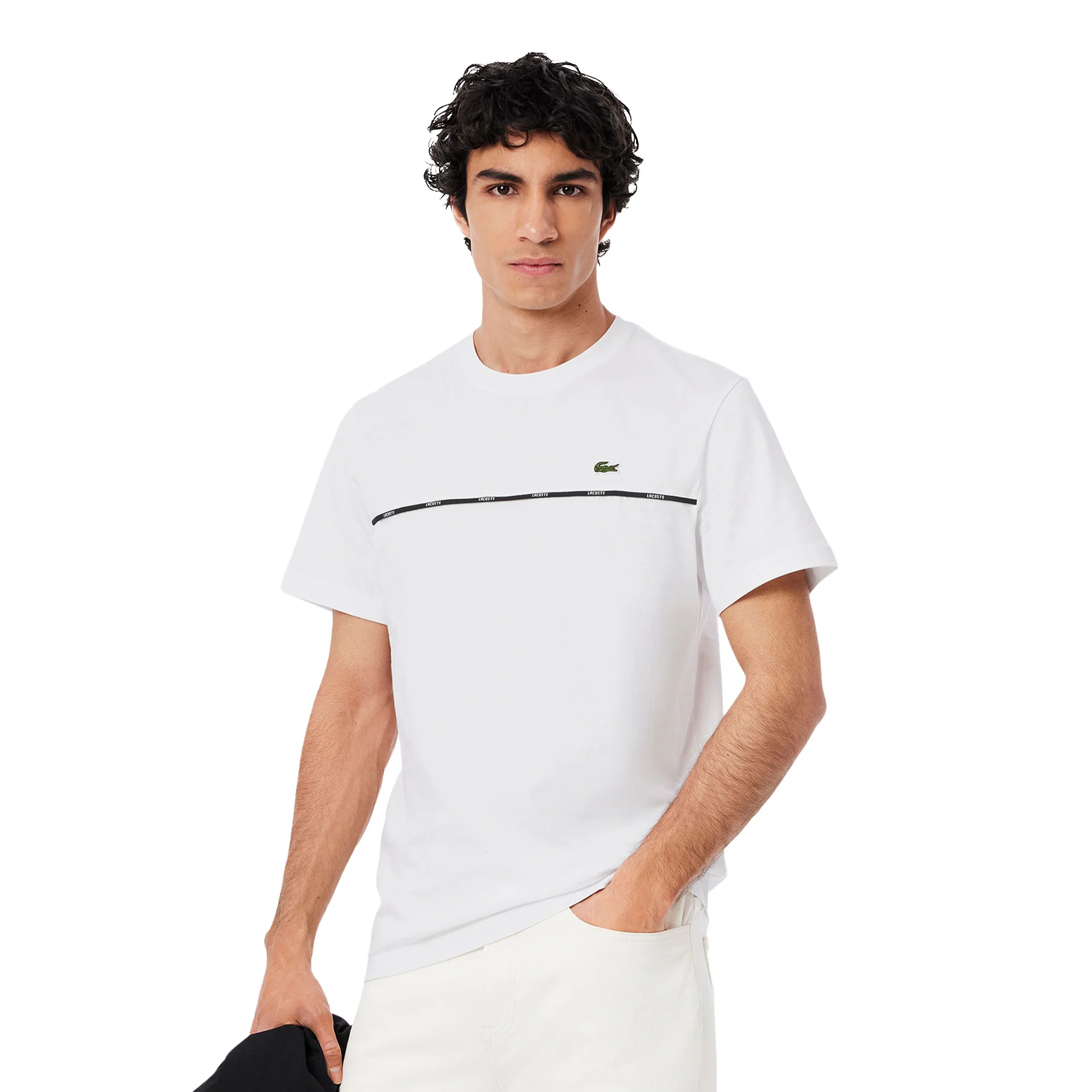 Lacoste Trim Cotton Jersey T-Shirt White