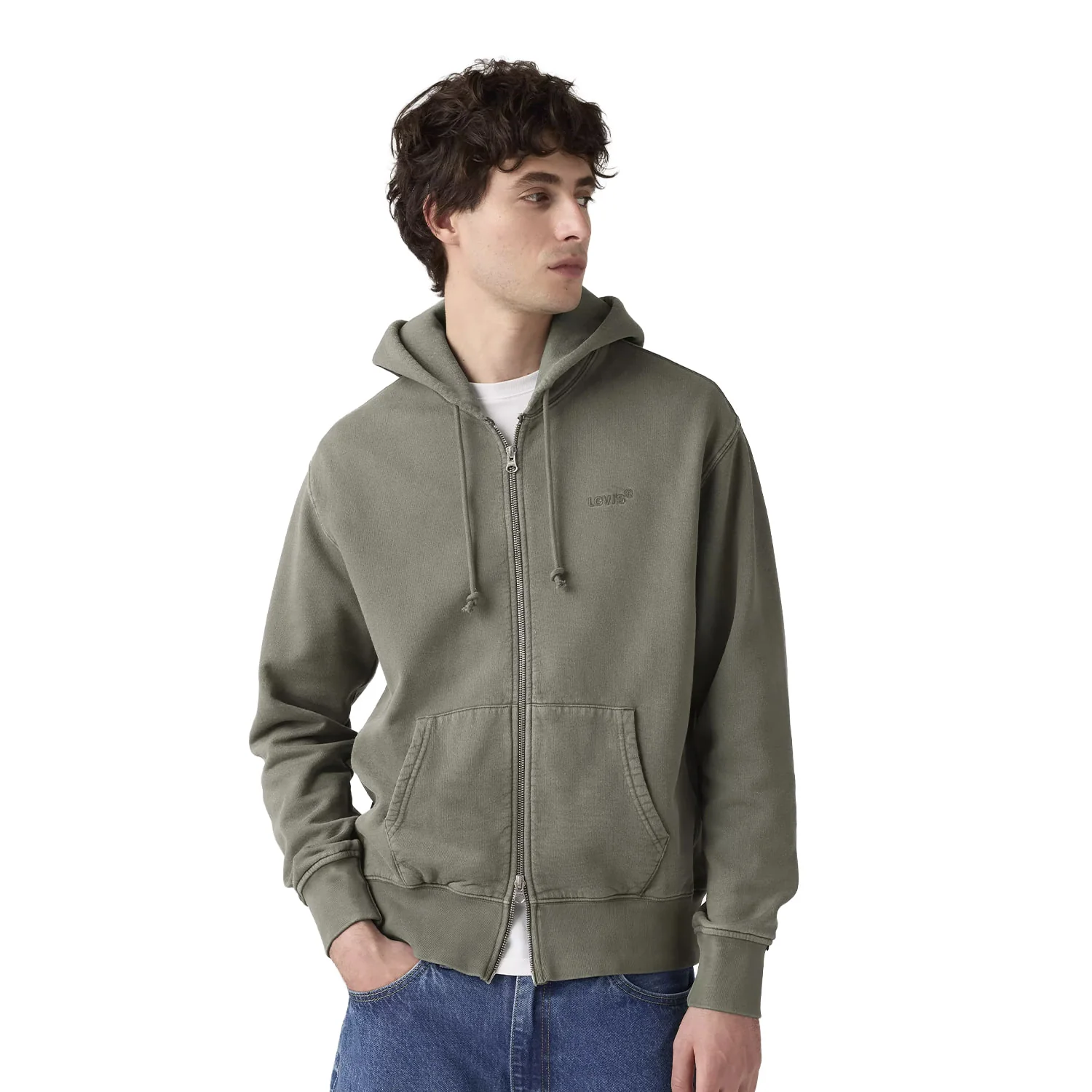 Levis Authentic Full Zip Hoodie Garment Dye Kambaba