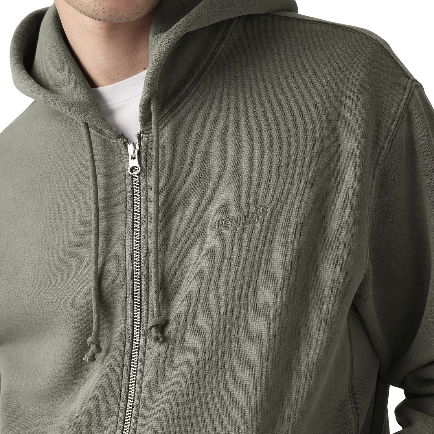 Levis Authentic Full Zip Hoodie Garment Dye Kambaba - Image 2