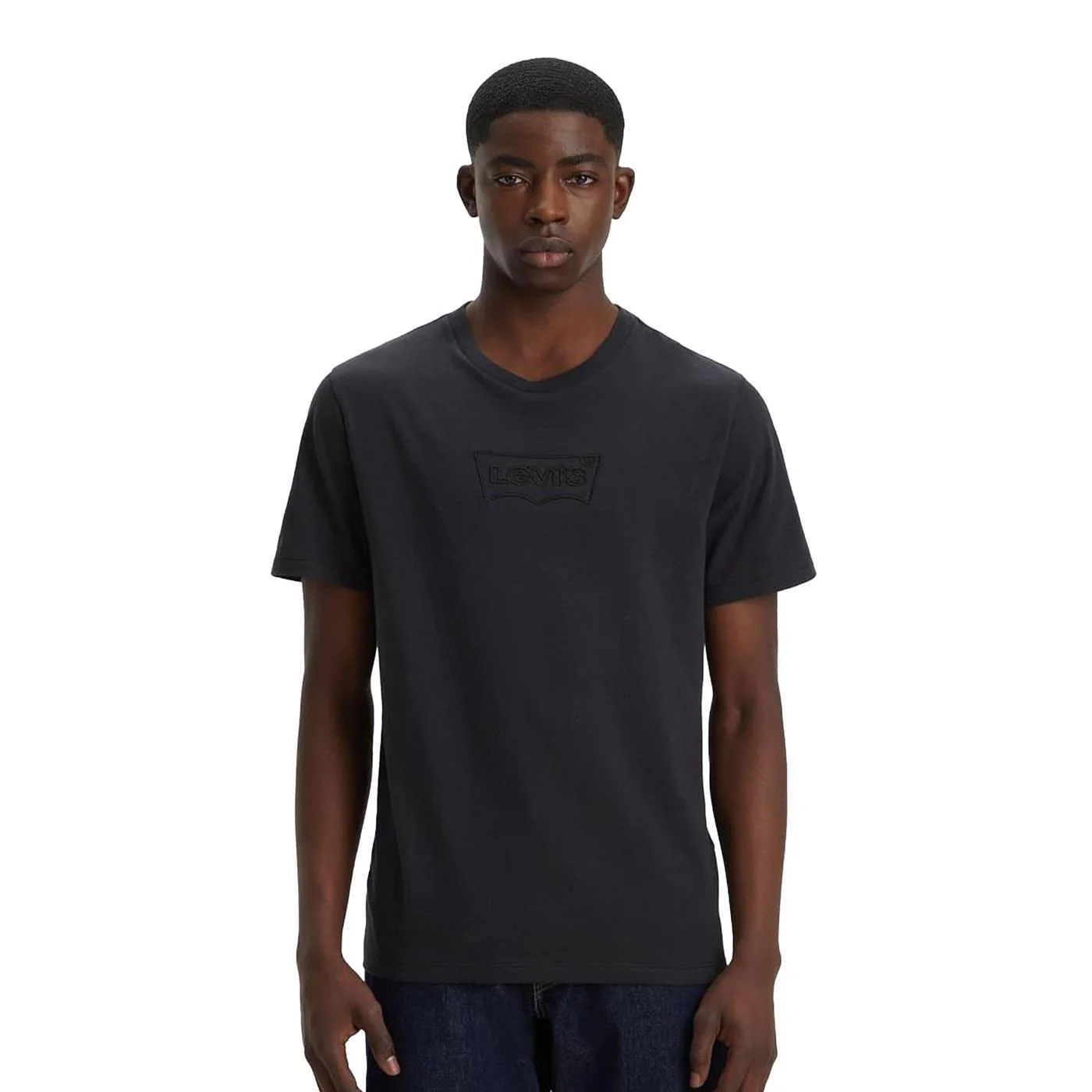 Levis Graphic Crewneck Tee Corded Batwing Caviar