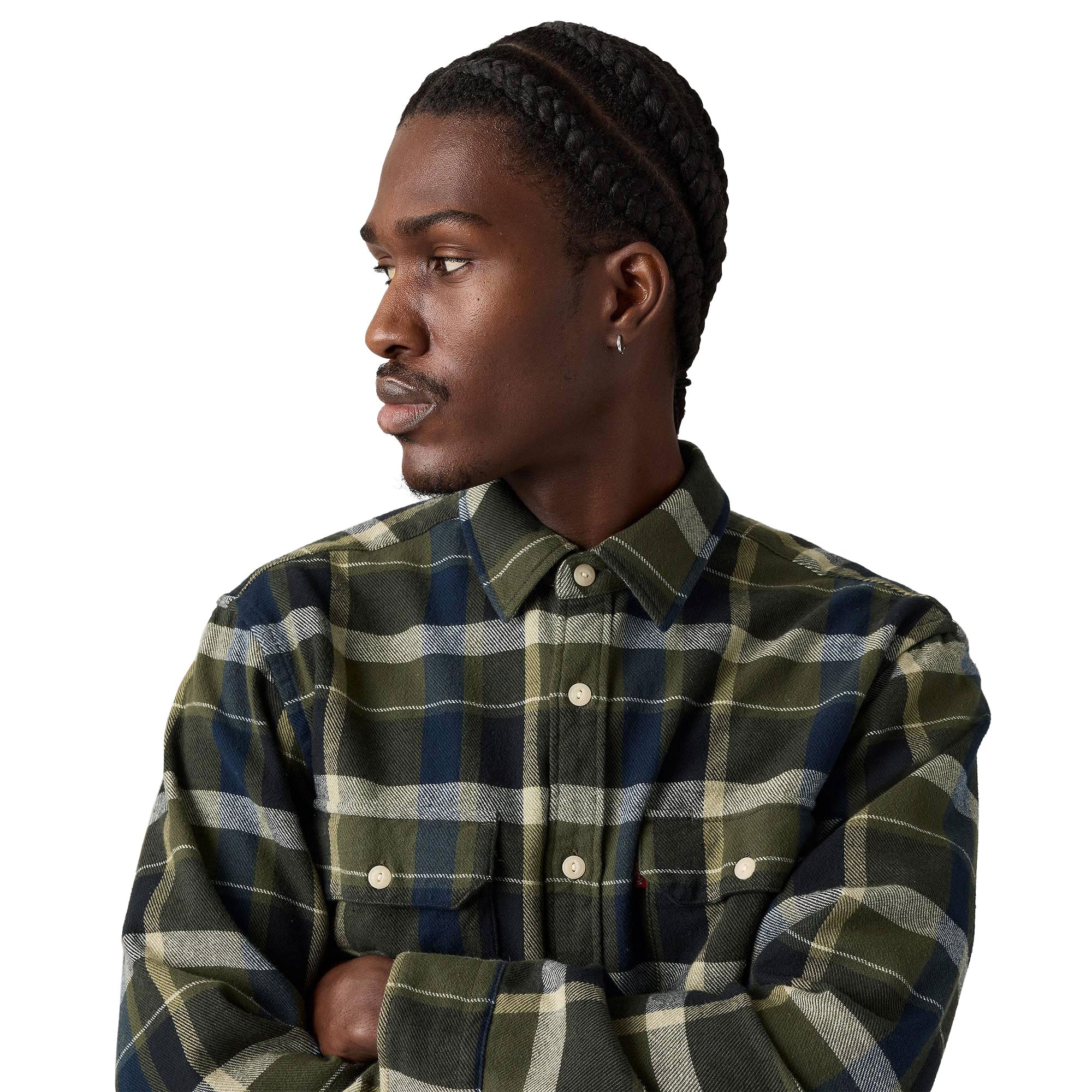 Levis Jackson Worker Shirt Medina Plaid Deep Depths - Image 4