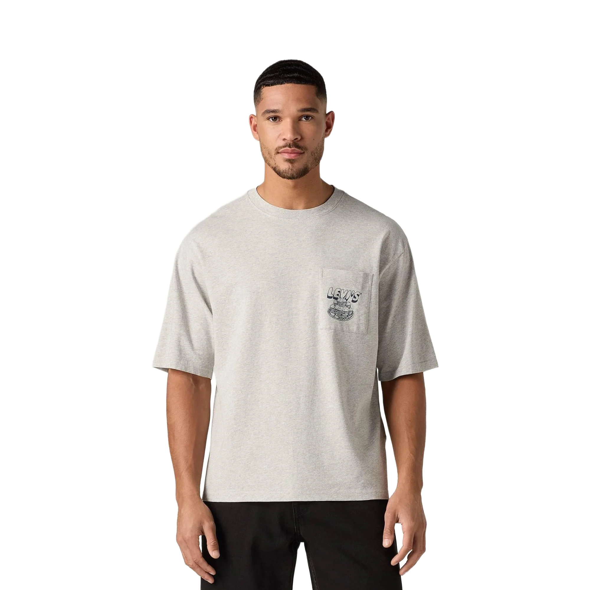 Levis LSE Half Sleeve Graphic Pocket Tee Flavor Lgt Heather - Image 2
