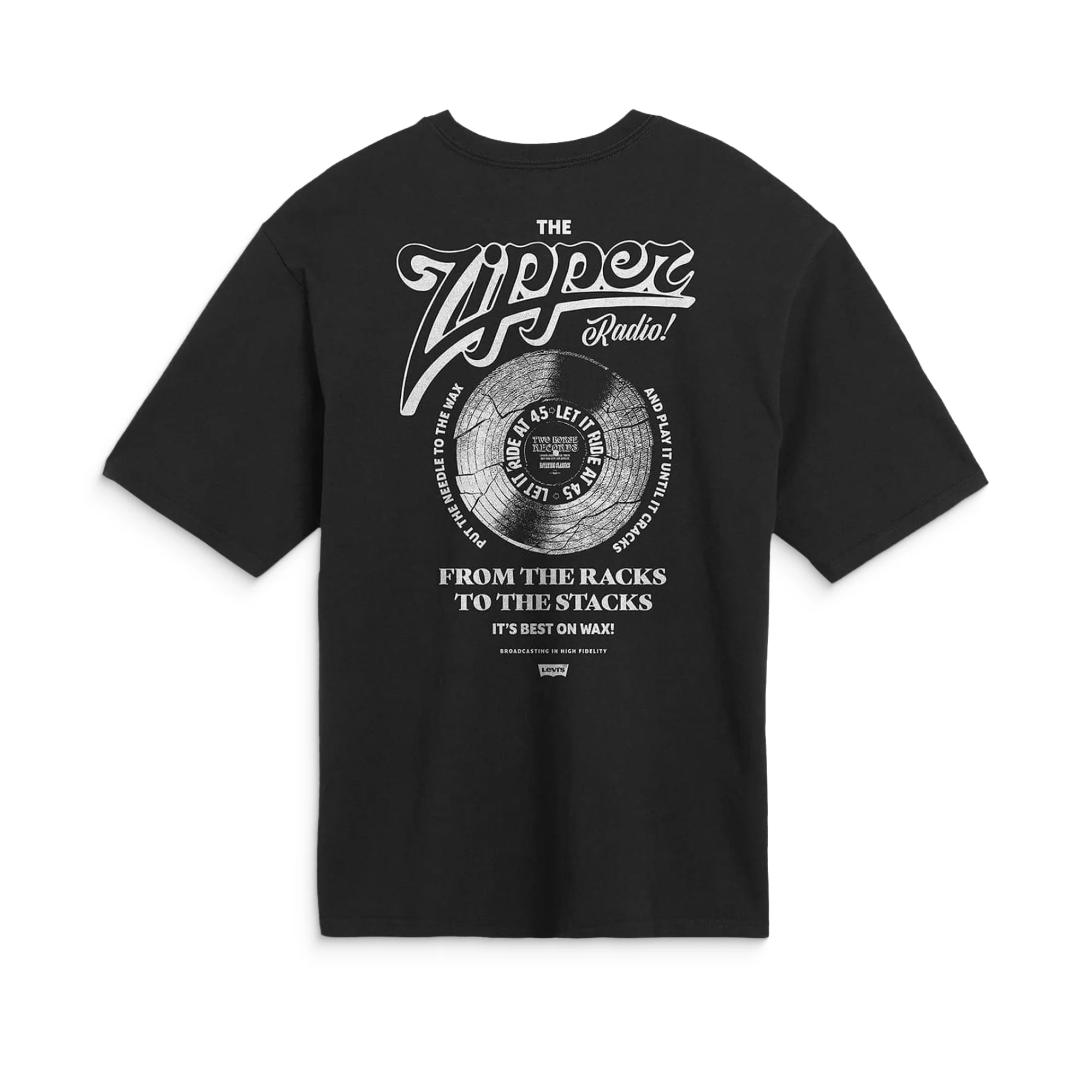 Levis LSE Half Sleeve Tee Zipper Radio Back Print Jet Black - Image 4