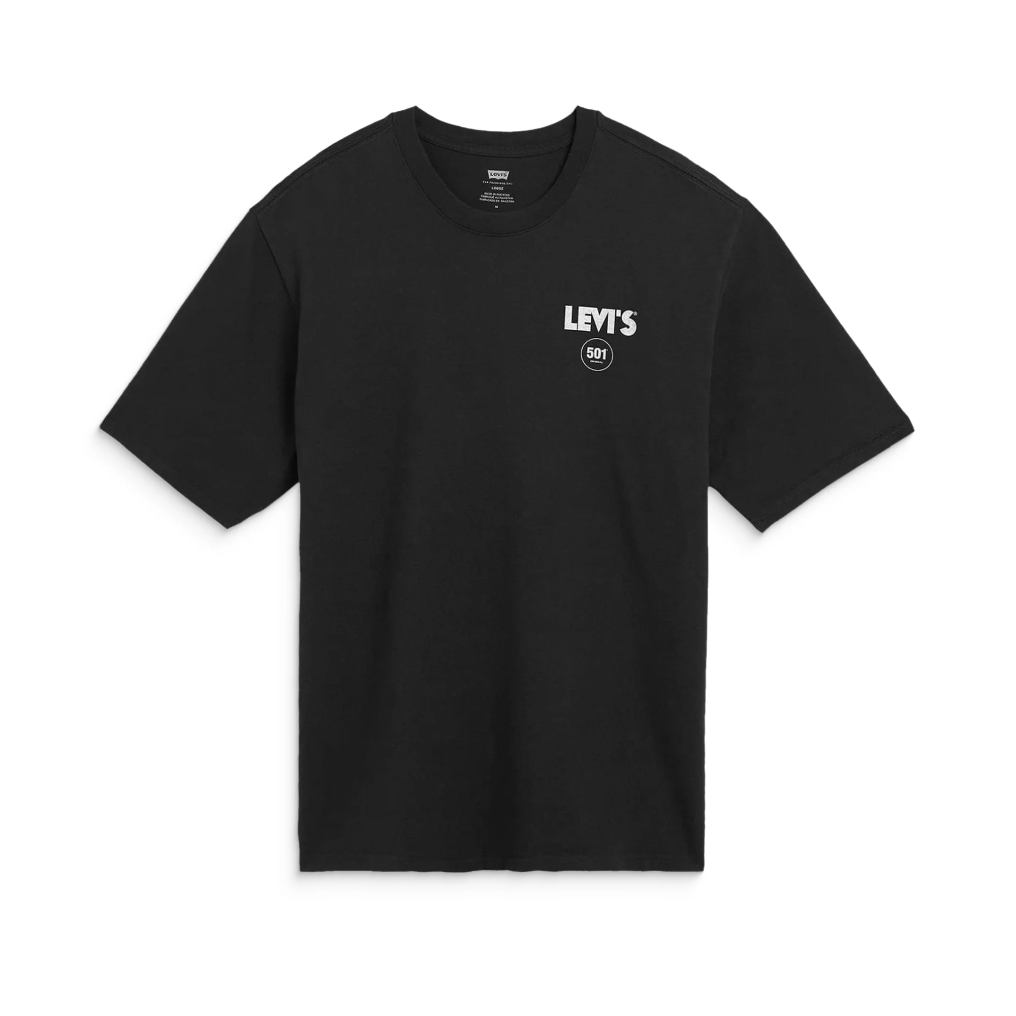 Levis LSE Half Sleeve Tee Zipper Radio Back Print Jet Black - Image 5