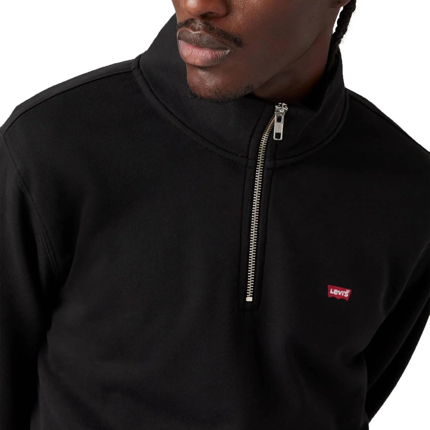 Levis Original HM 1/4 Zip Sweatshirt Mineral Black - Image 3