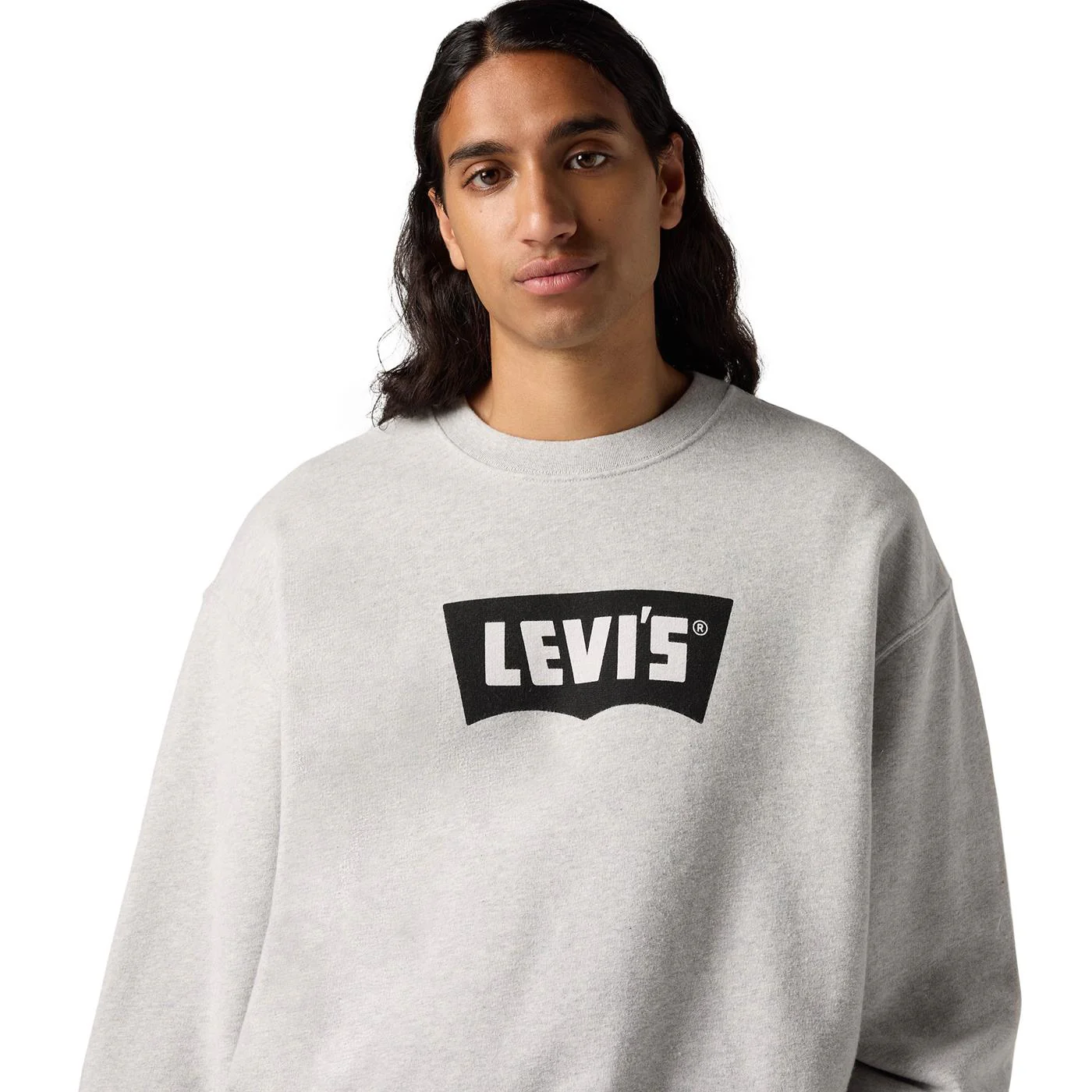 Levis Premium Graphic Crew Vintage BW Logo Two Light Heather - Image 3