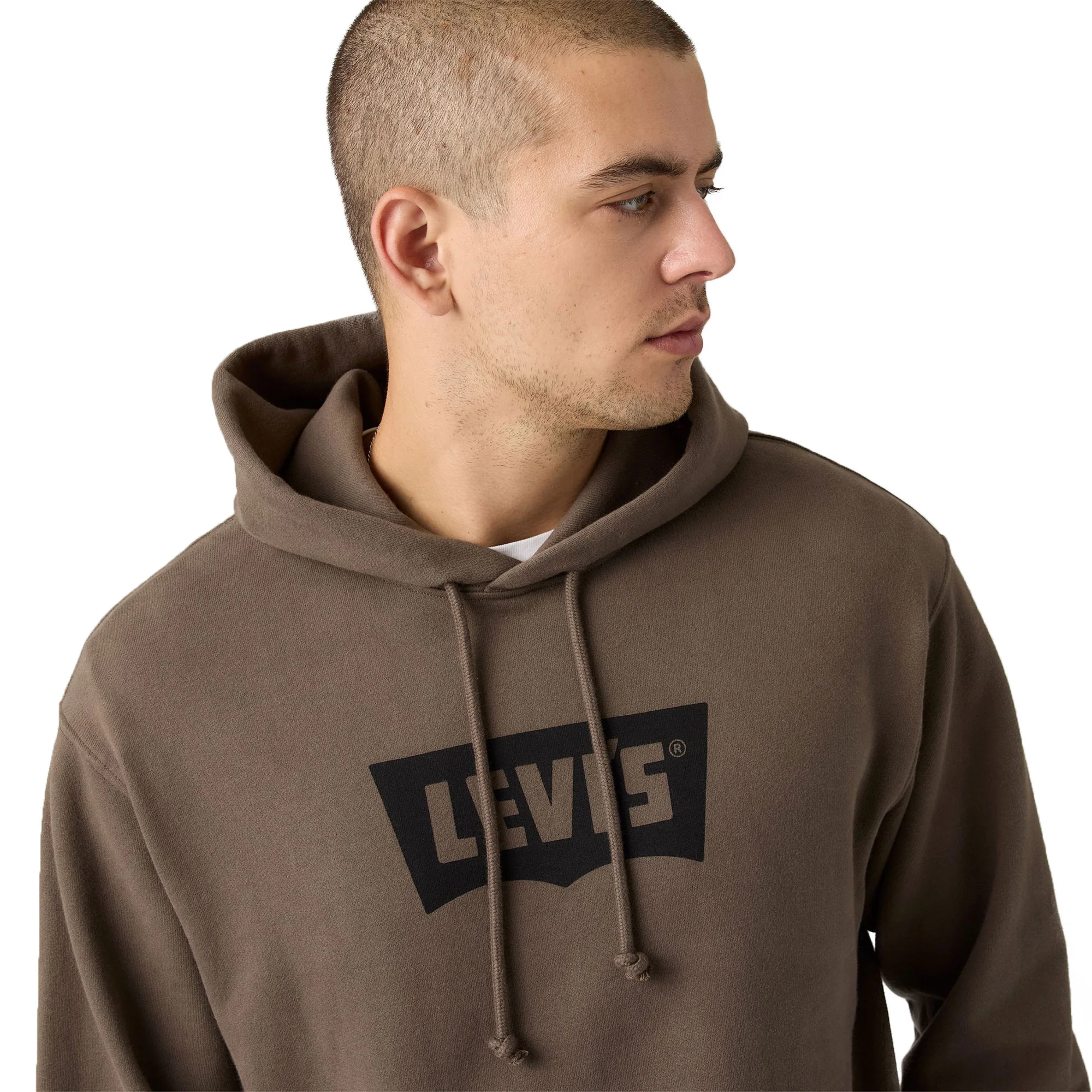 Levis Premium Graphic Hoodie Vintage BW Hood Maitake Brown - Image 3
