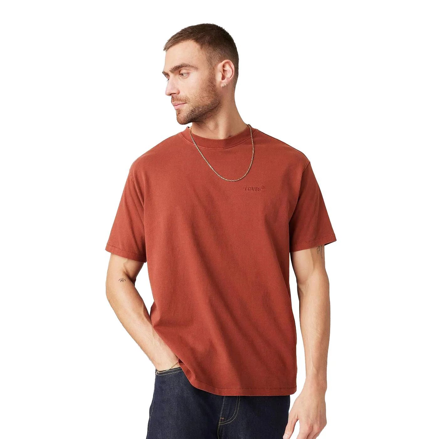Levis Red Tab Vintage Tee Garment Dye Red Paint