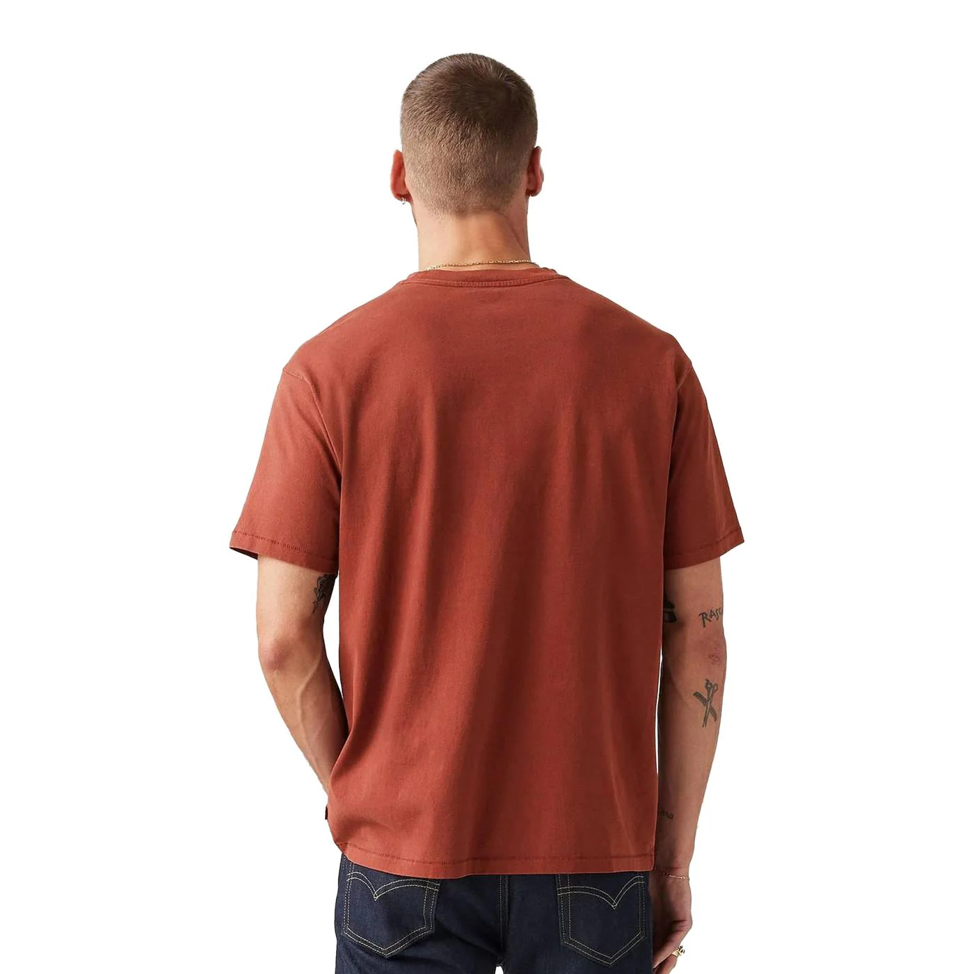 Levis Red Tab Vintage Tee Garment Dye Red Paint - Image 2