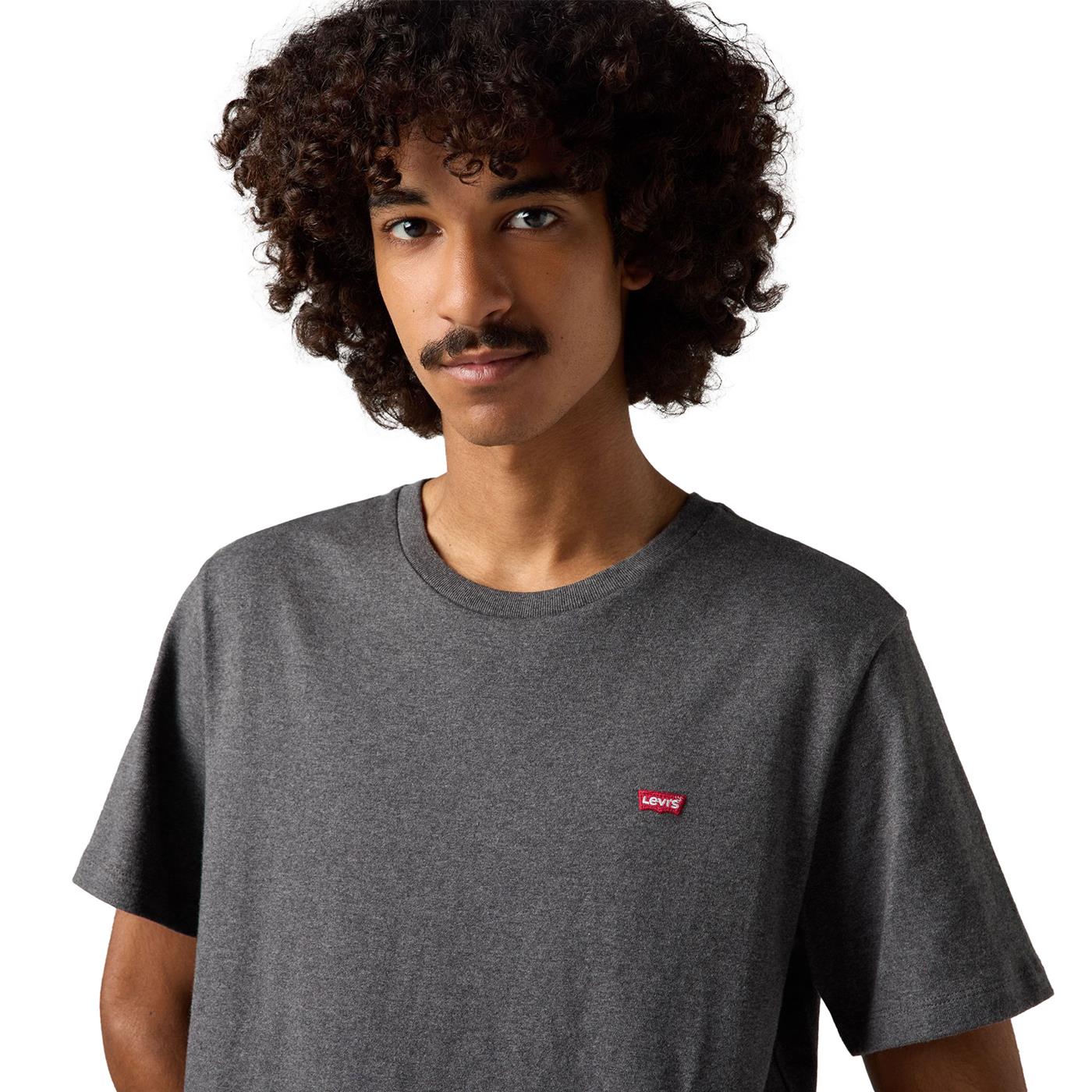 Levis SS Original Housemark Tee Dark Grey Heather - Image 3