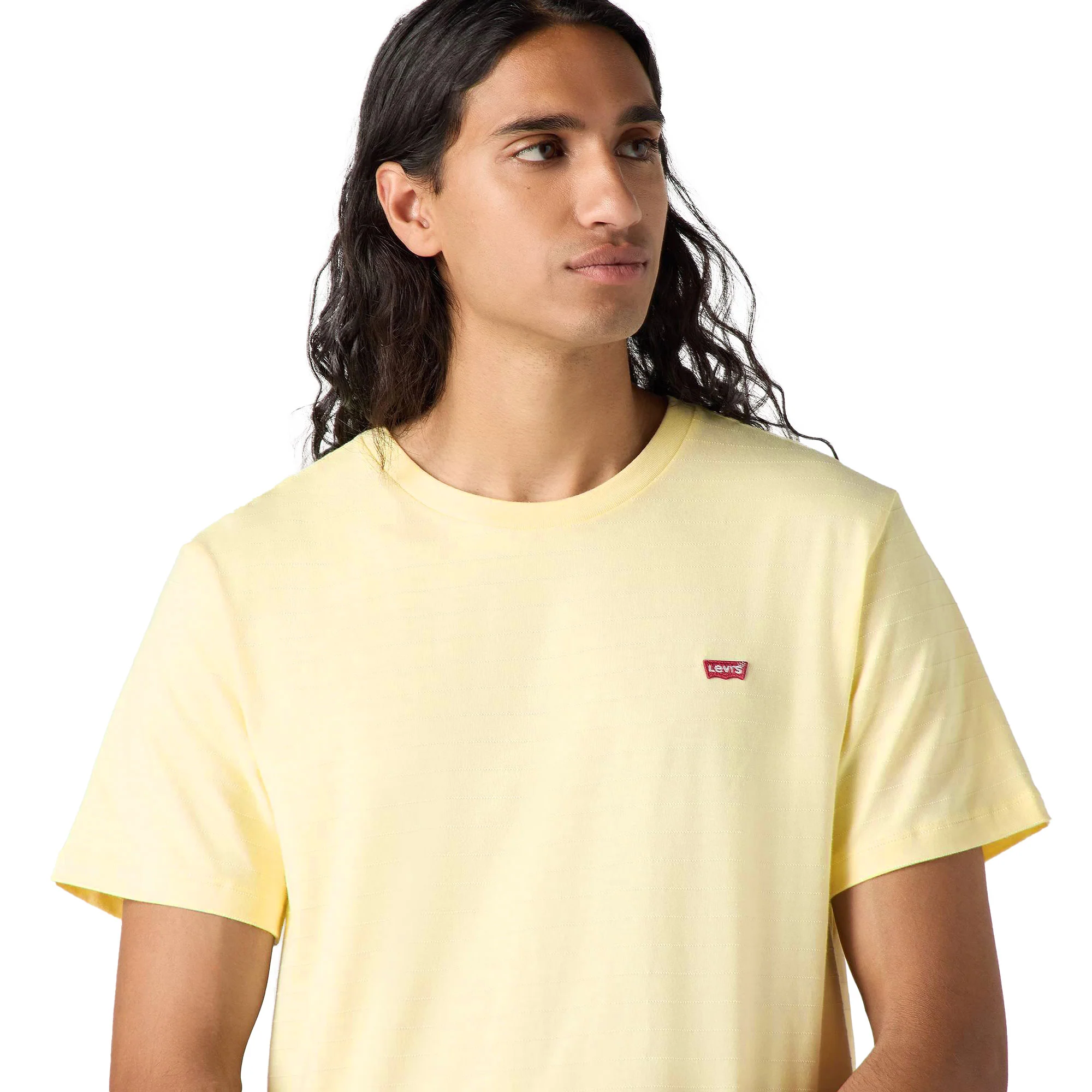 Levis SS Original Housemark Tee Dobby Stripe Double Cream - Image 3