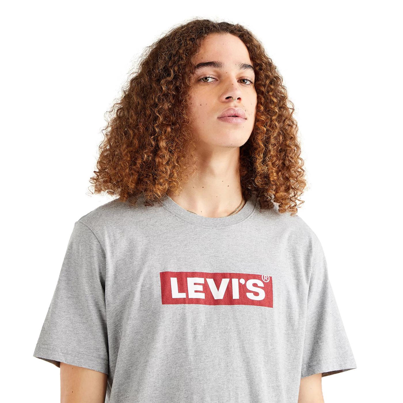 Levis SS Relaxed Fit Tee Boxtab Heather Grey - Image 2