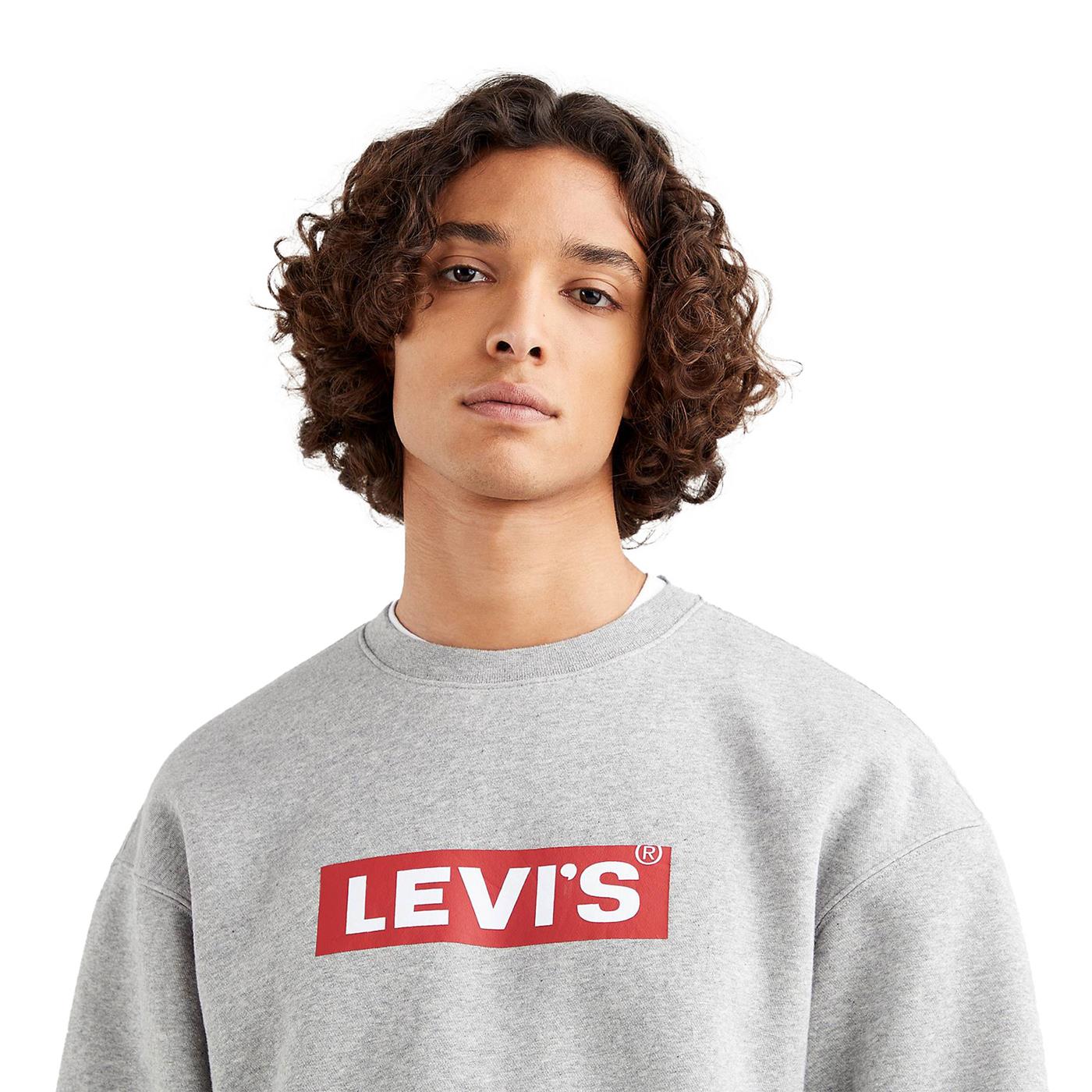 Levis T3 Relaxed Graphic Crew Sweatshirt Chisel Grey Heather - Image 3