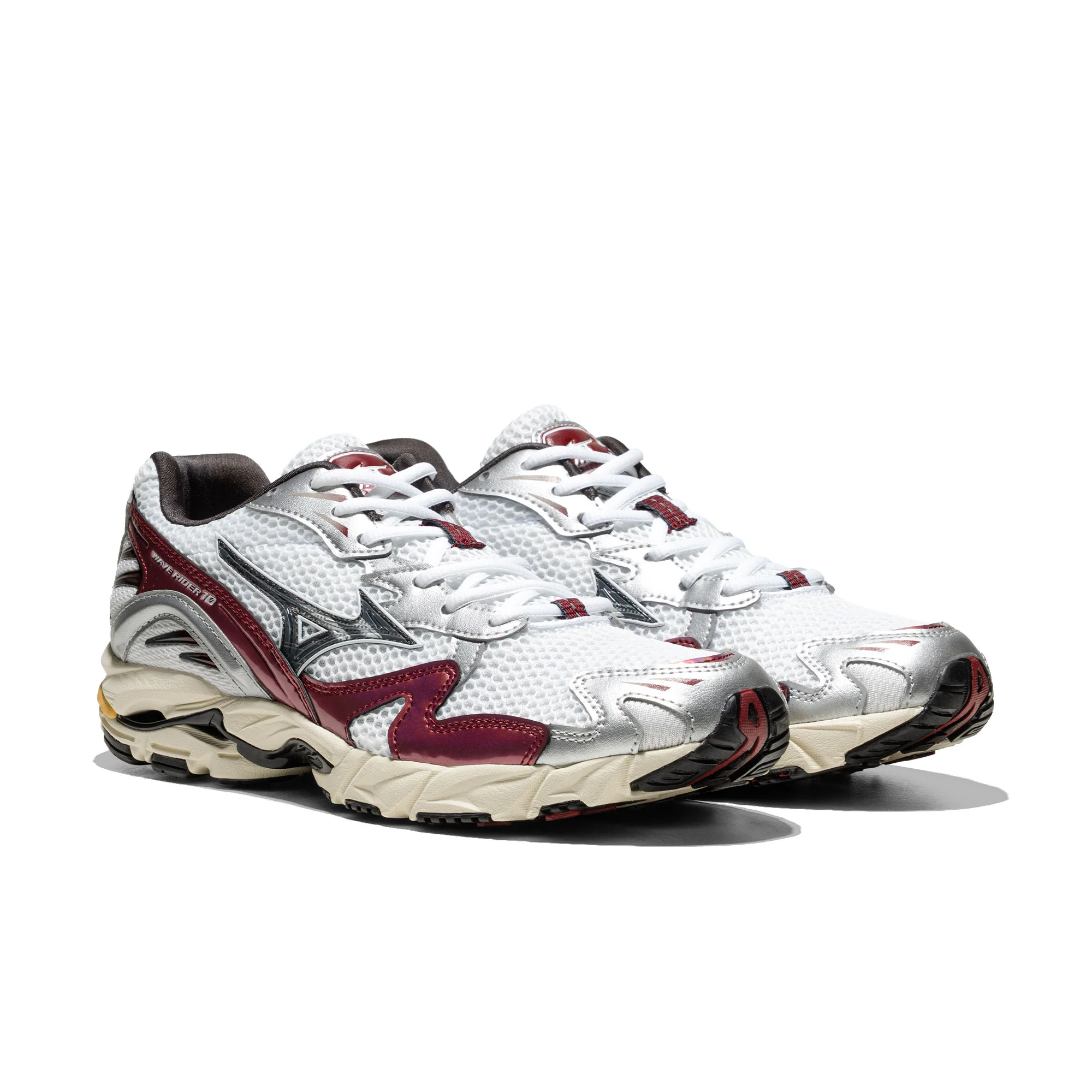 Mizuno Wave Rider 10 White/Black Sand/Syrah - Image 2