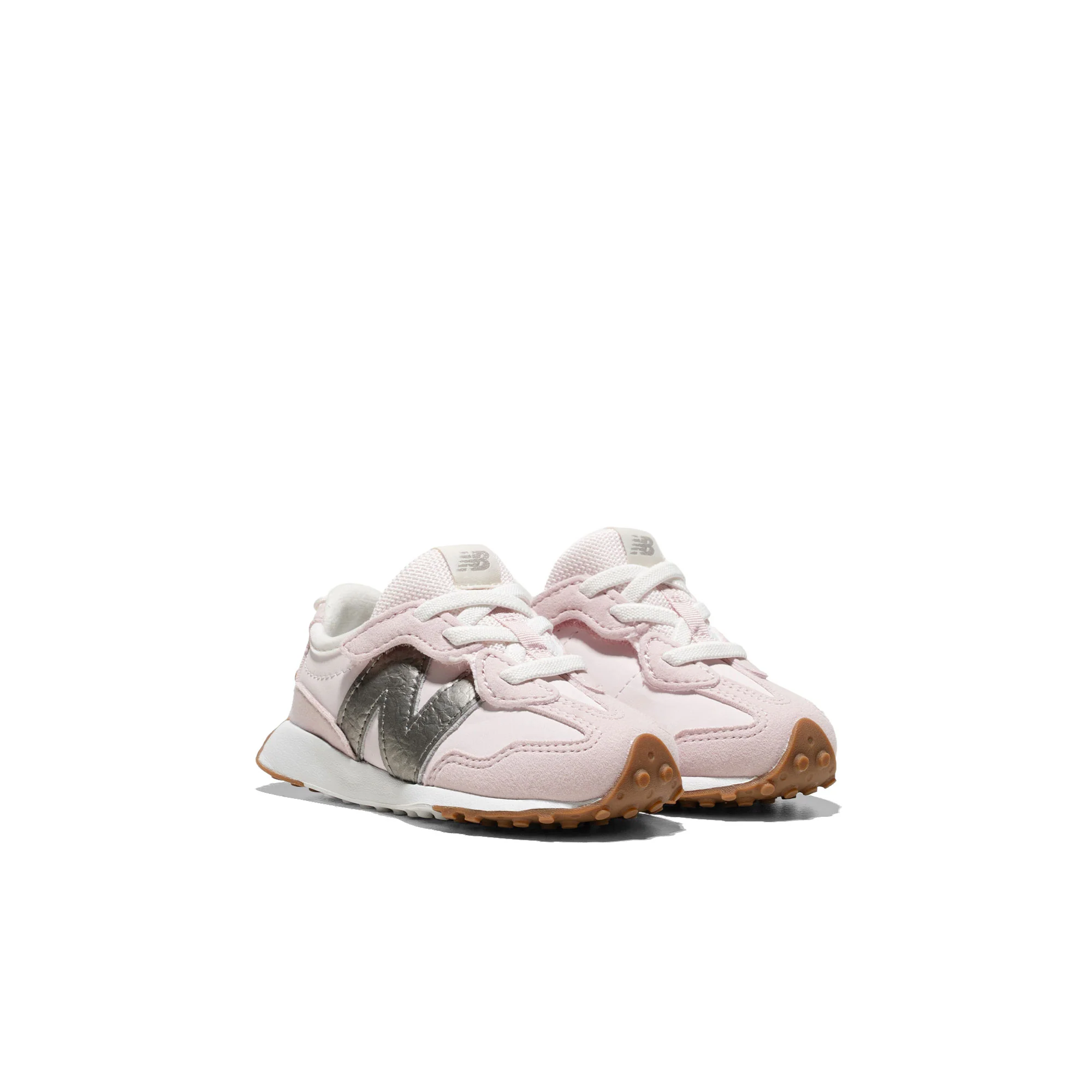 New Balance 327 Pink Salt/Darl Silver Metallic - Image 2