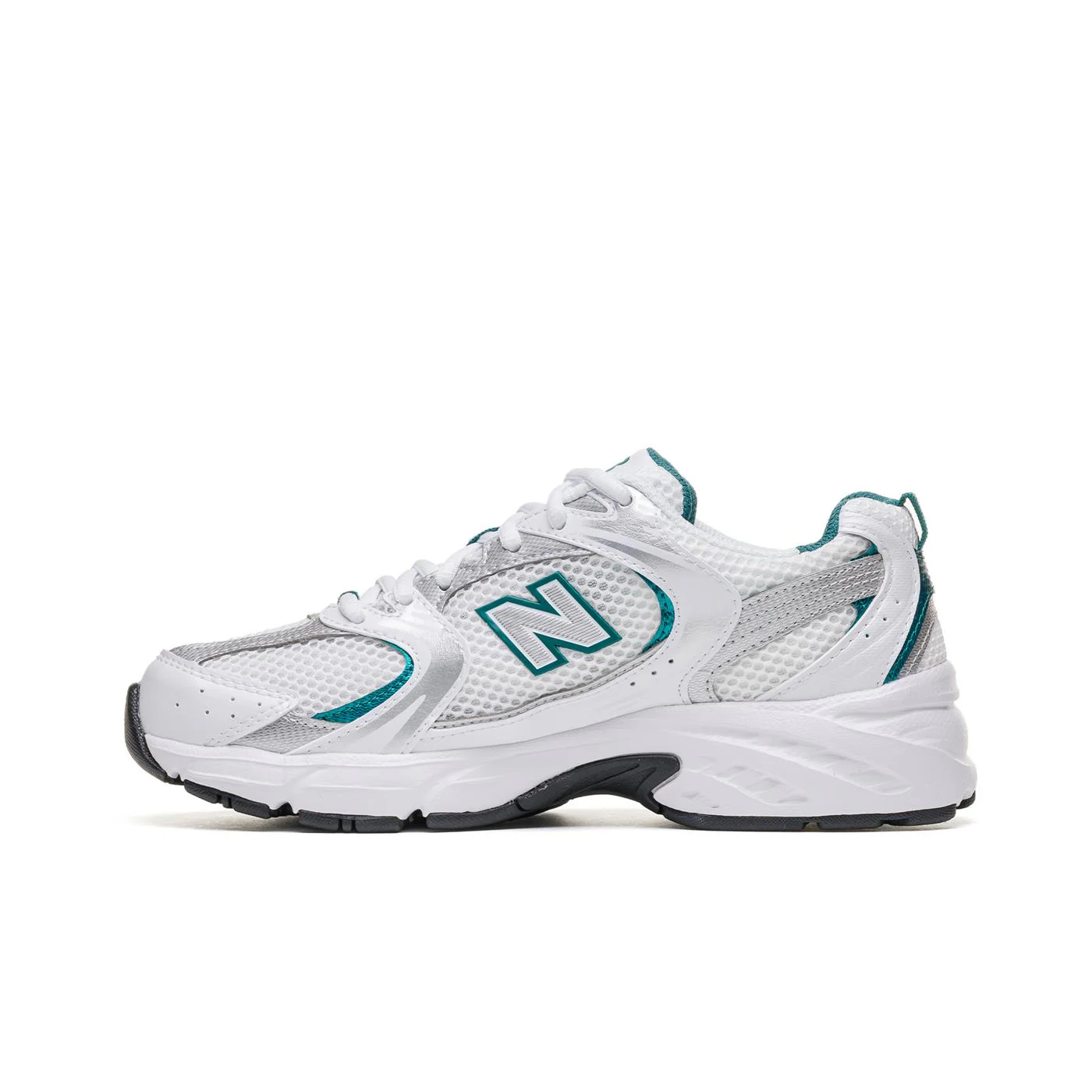New Balance 530 White/Silver Metallic-Petrol - Image 2