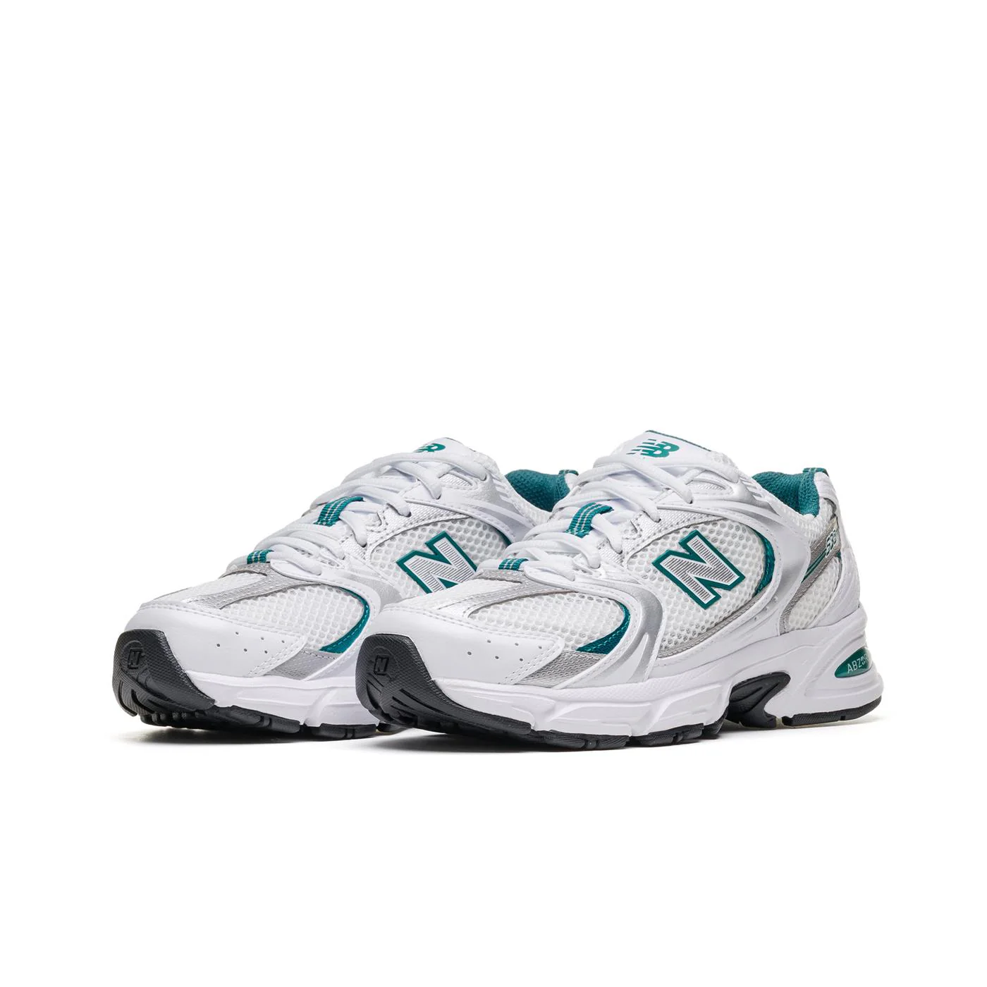 New Balance 530 White/Silver Metallic-Petrol - Image 3