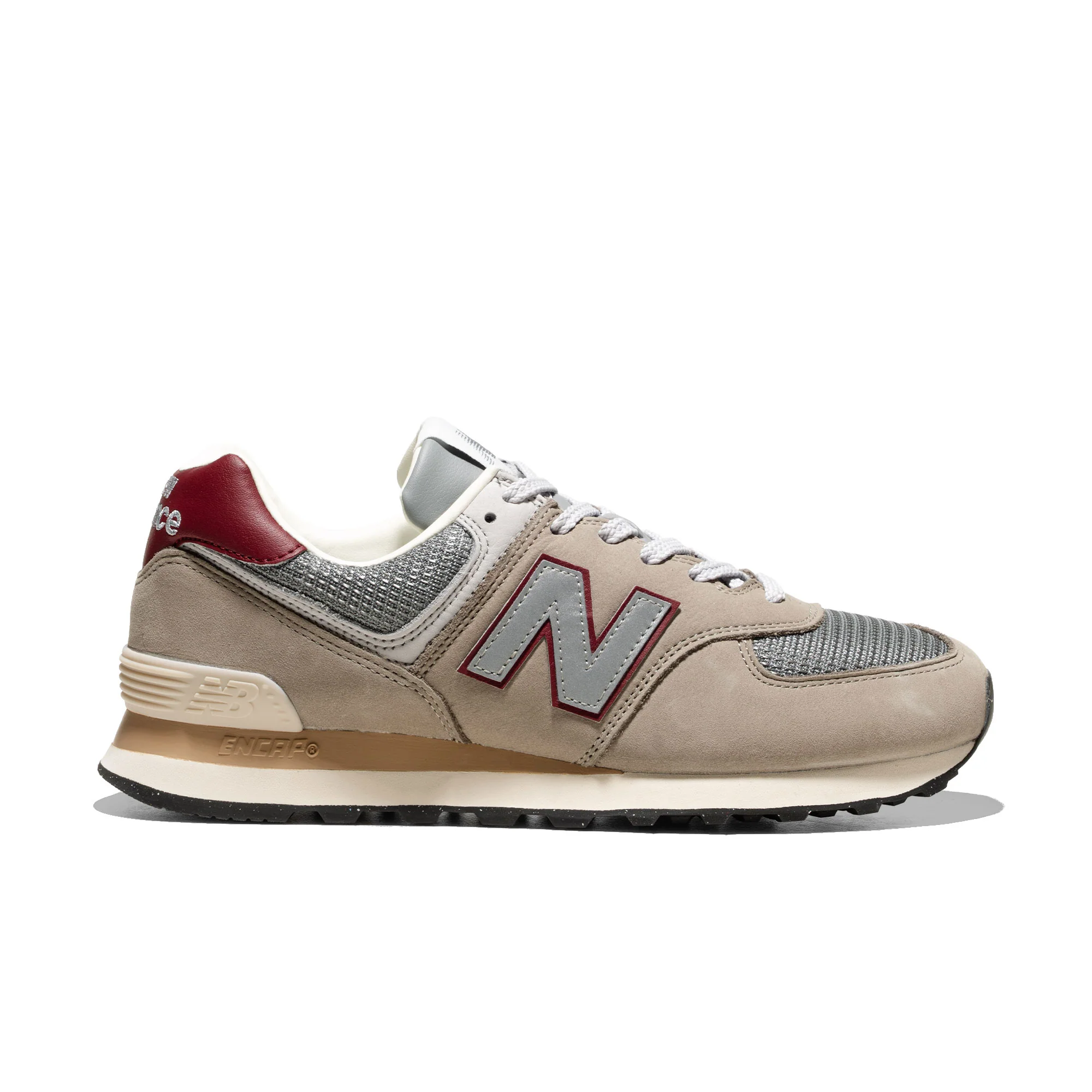 New Balance 574 Arid Stone/Monarch Burgundy