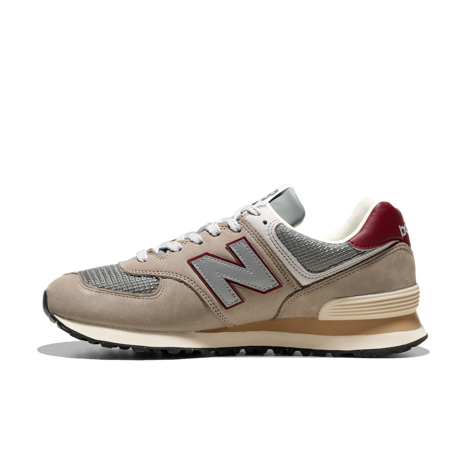 New Balance 574 Arid Stone/Monarch Burgundy - Image 3
