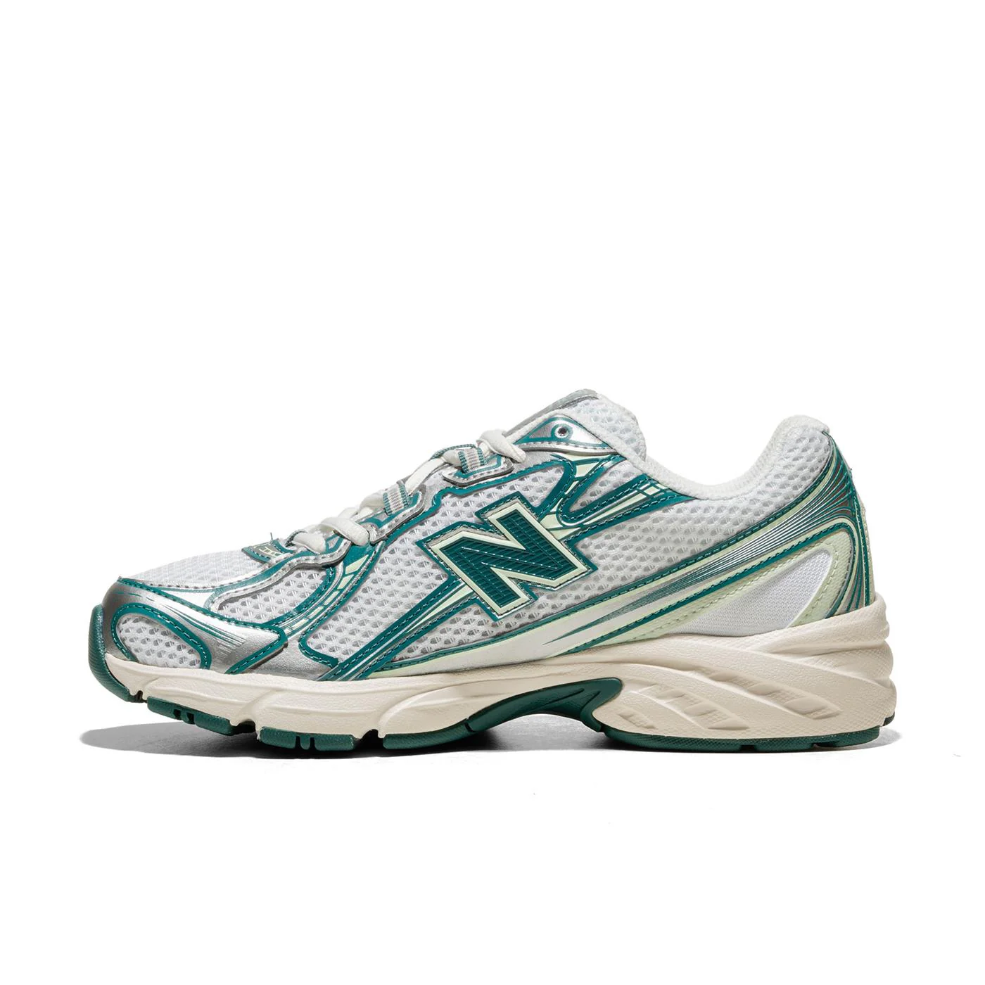 New Balance 740 V2 White/Marsh Green - Image 2
