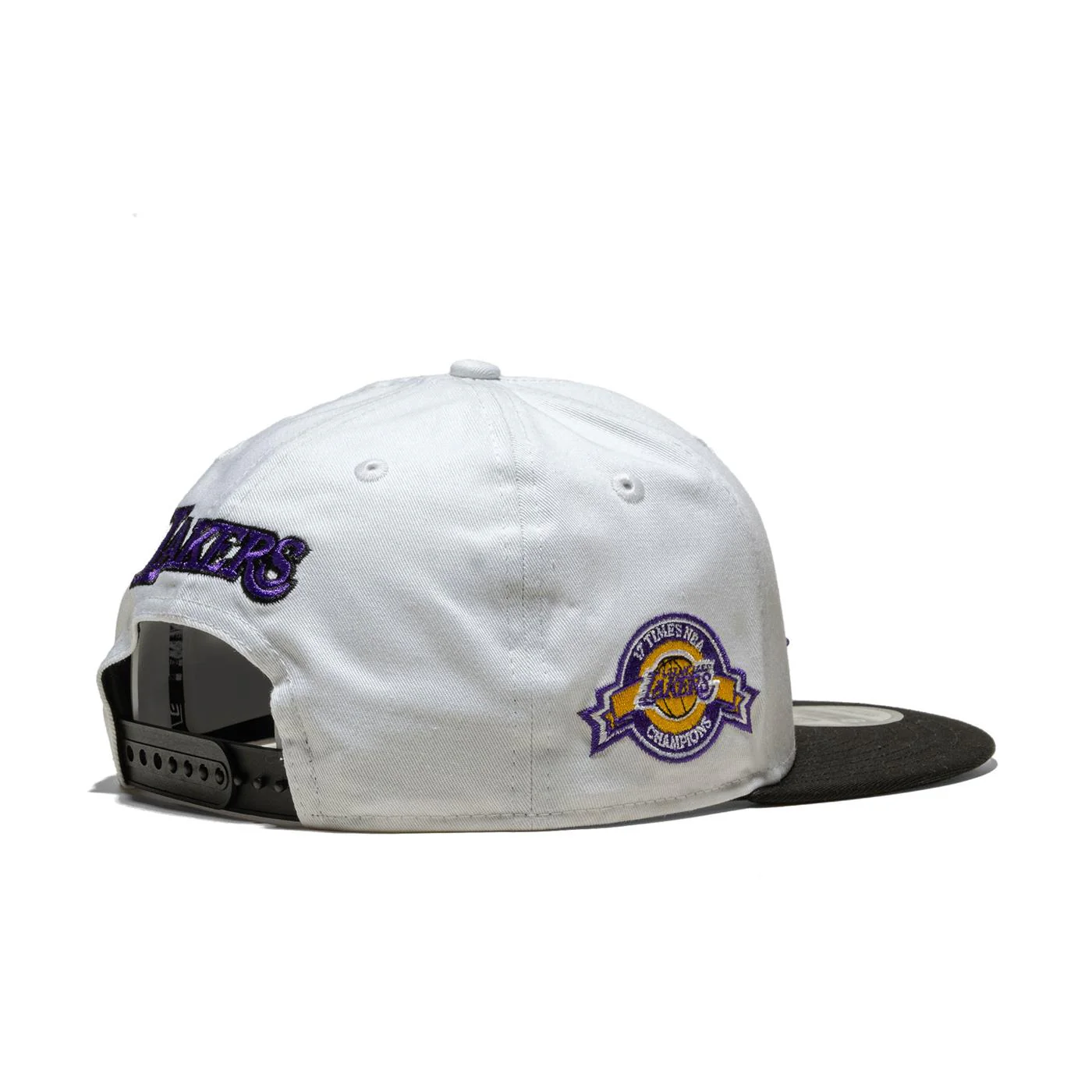 New Era White Crown Patch 9Fifty LA Lakers Black/White - Image 3