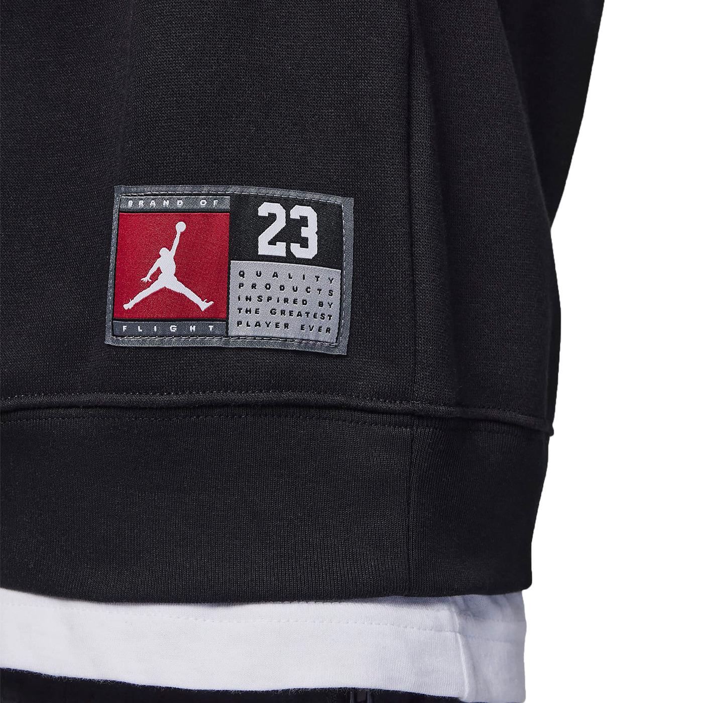 Nike Jordan Boys Hbr Fleece PO Hoodie Black/White-Gym Red - Image 3