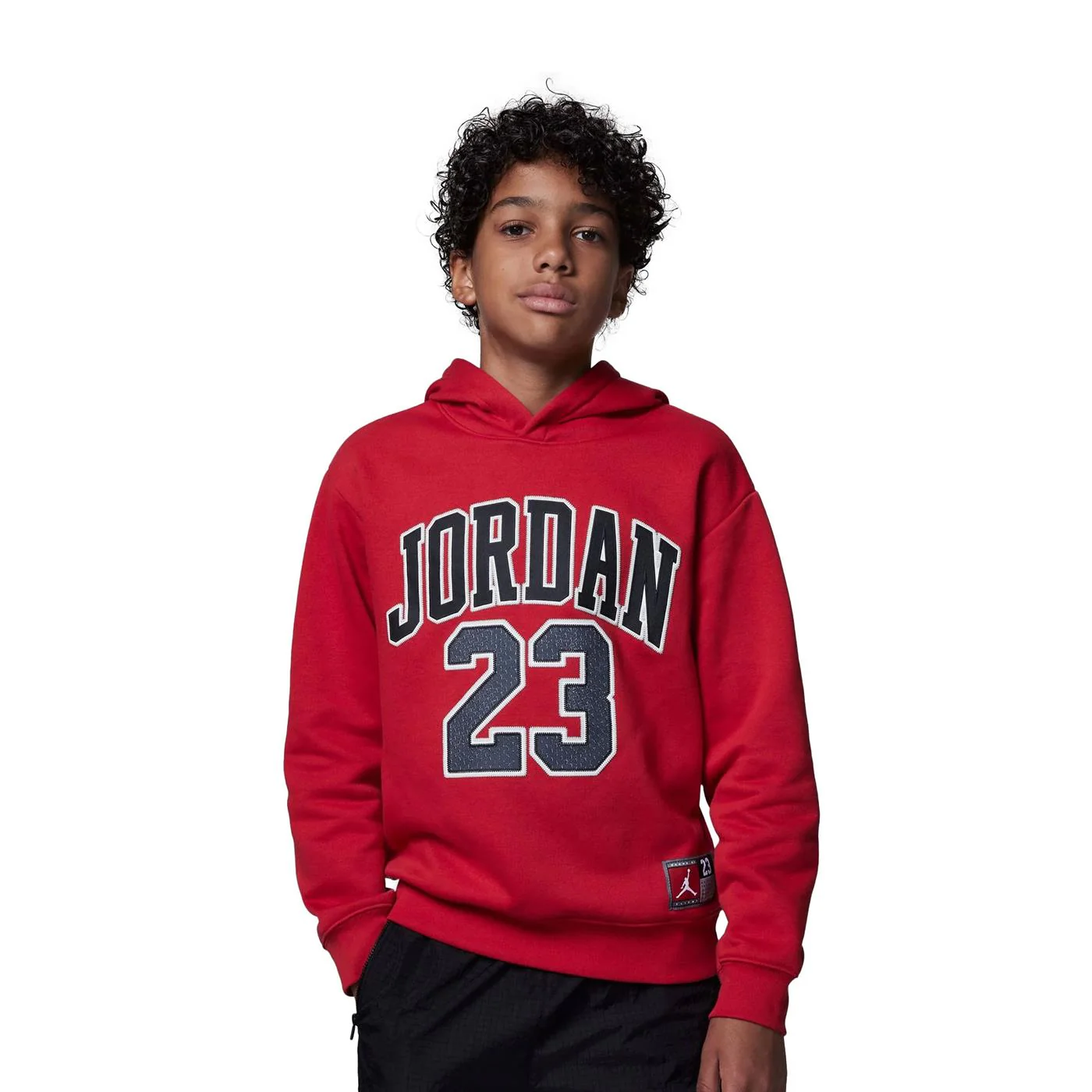 Nike Jordan Boys Hbr Fleece PO Hoodie Gym Red/Black-White