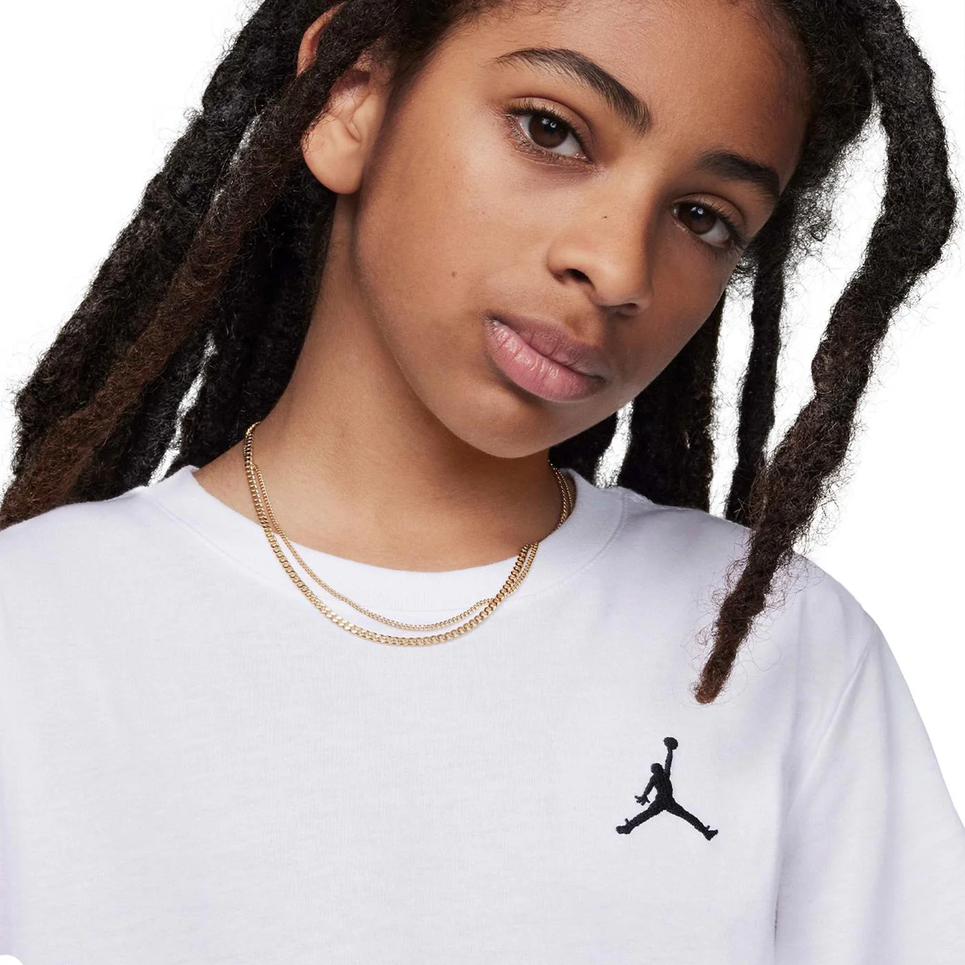 Nike Jordan Boys Jumpman Air Embroidered Tee White - Image 3