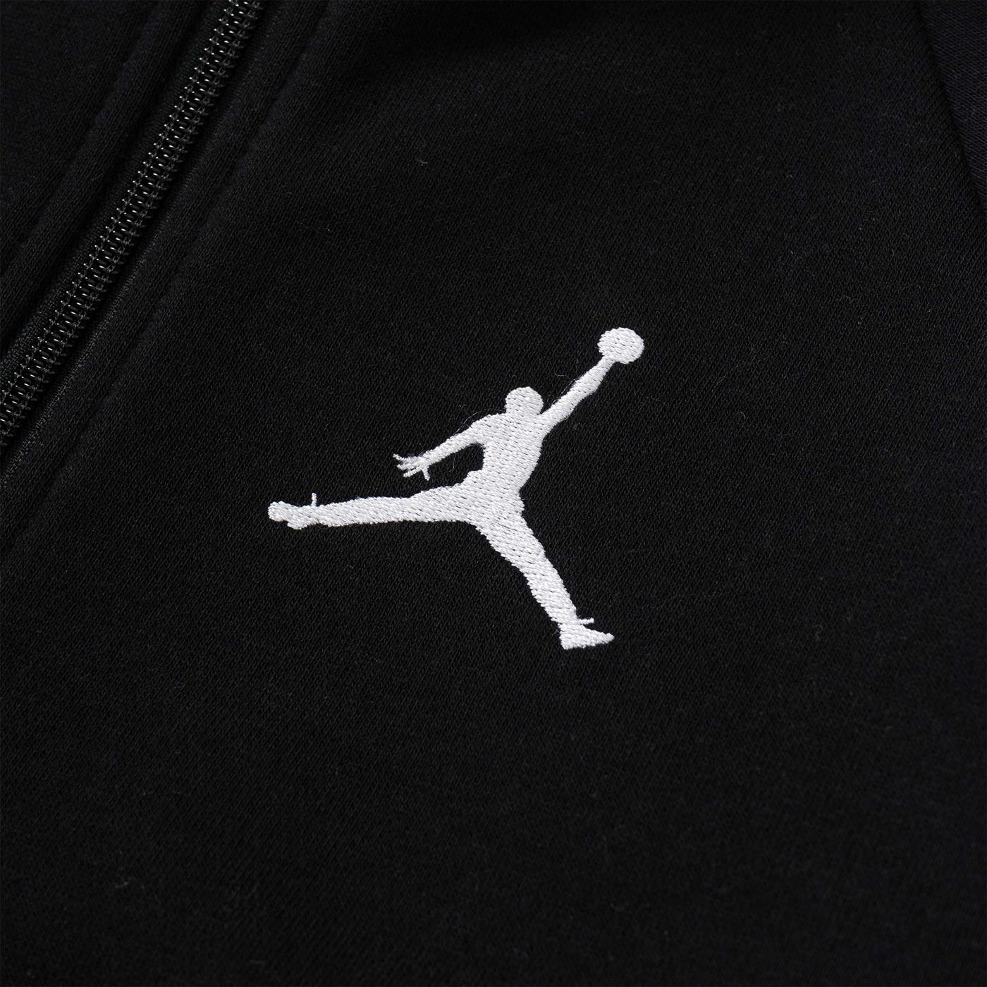 Nike Jordan Boys Jumpman Fleece FZ Hoodie Black/White - Image 2