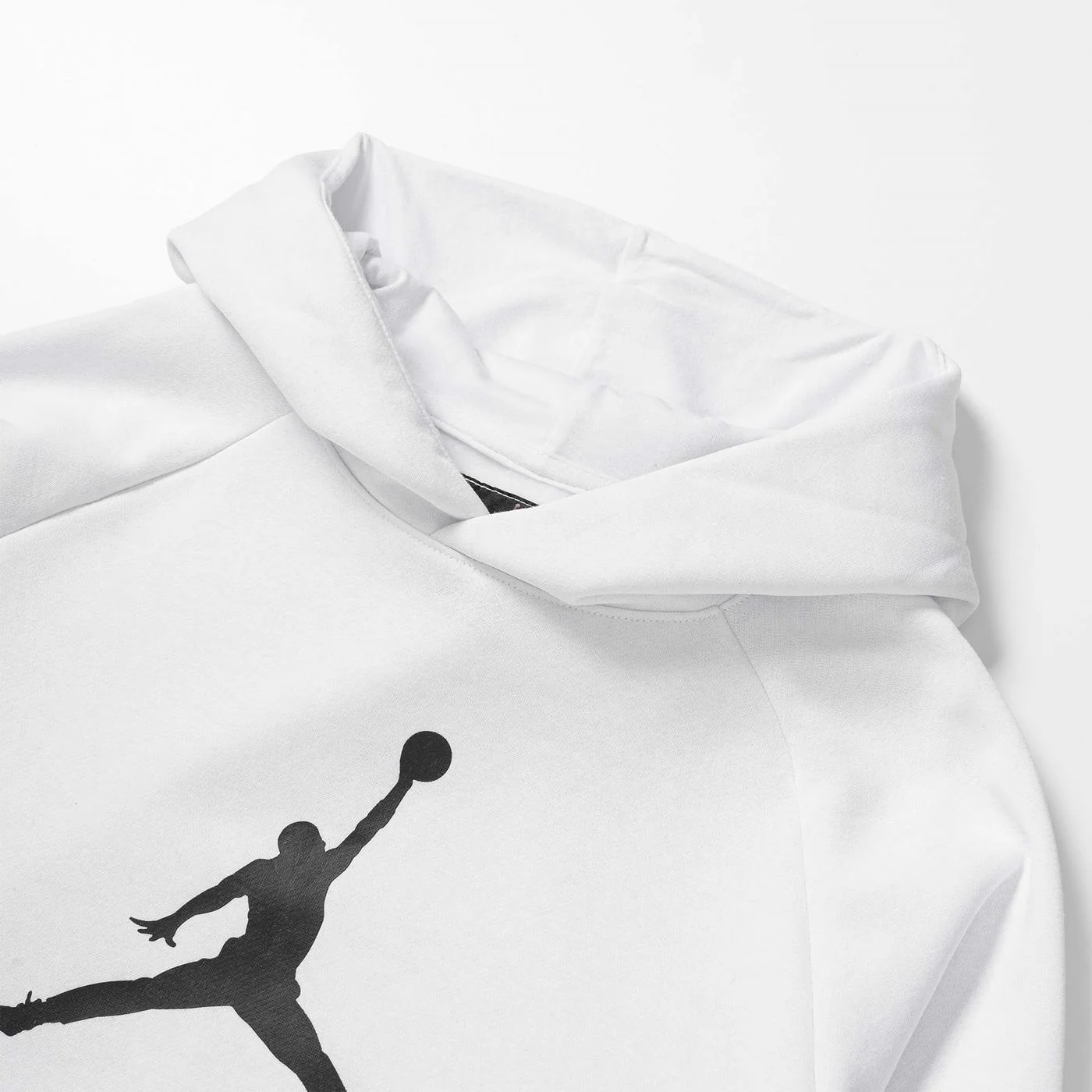 Nike Jordan Boys Jumpman Logo Fleece PO Hoodie White/Black - Image 2