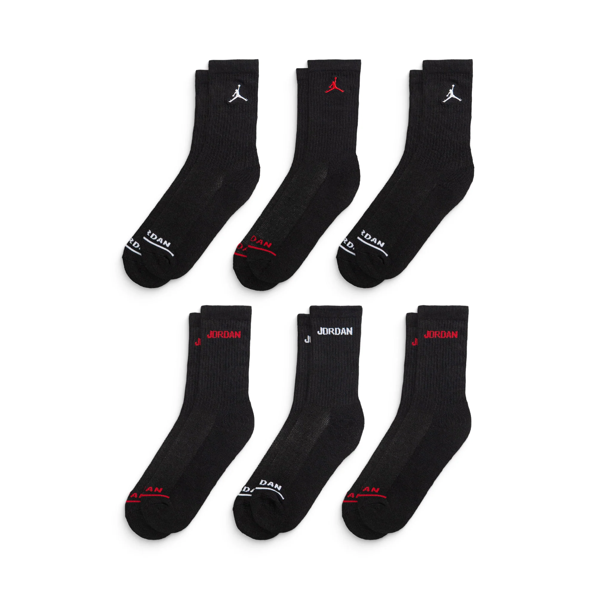 Nike Jordan Boys Legend Crew Socks 6Pk Black