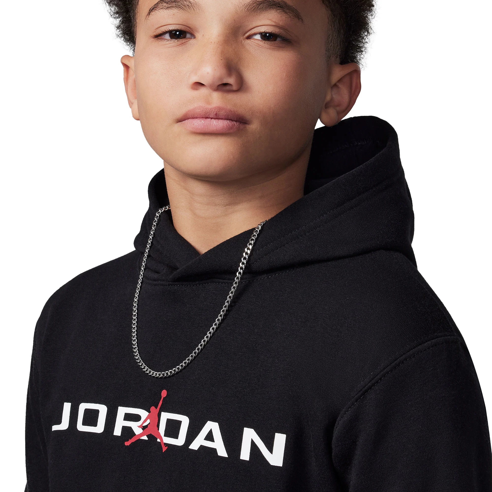 Nike Jordan Boys MJ Baseline PO Hoodie Black - Image 3