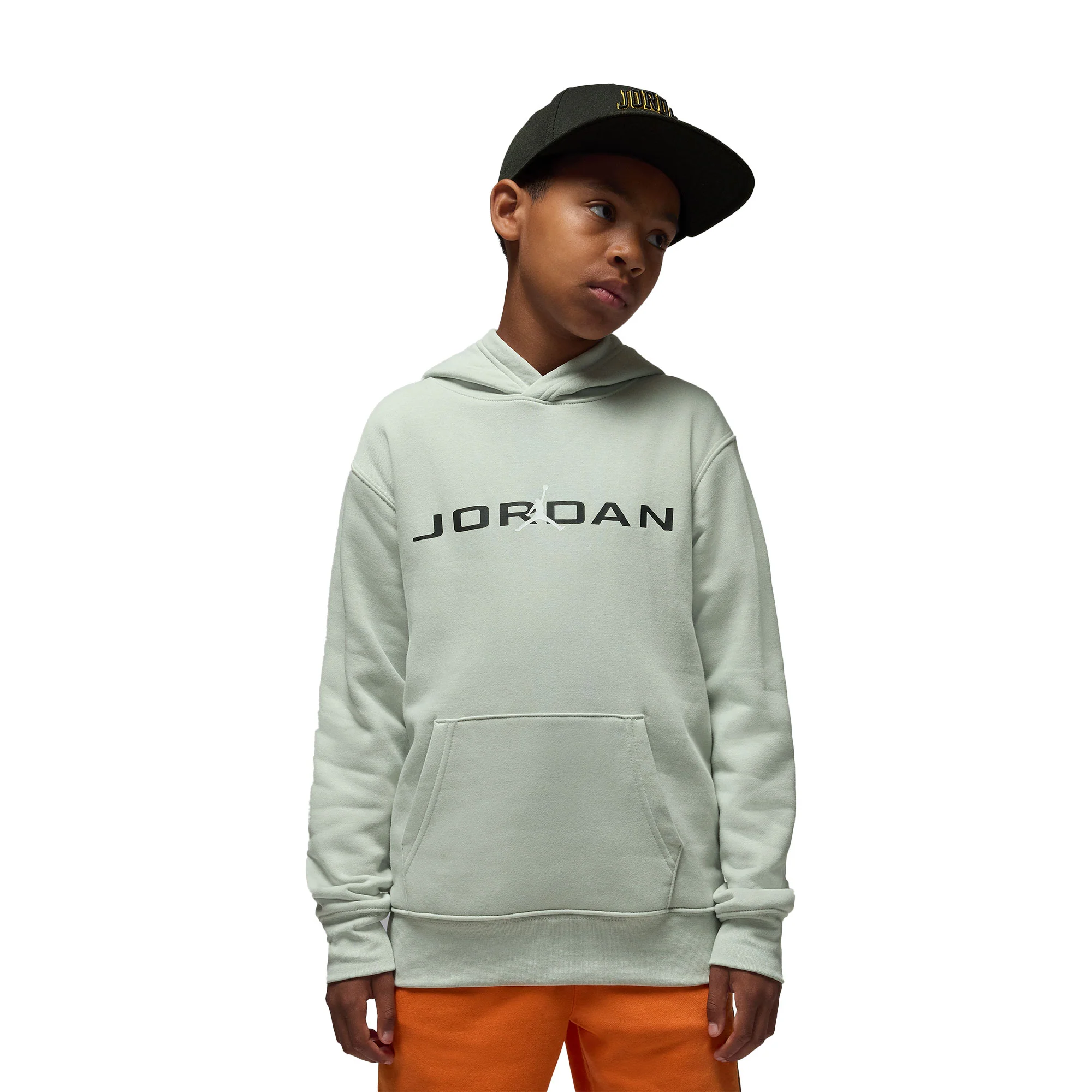 Nike Jordan Boys MJ Baseline PO Hoodie Light Silver