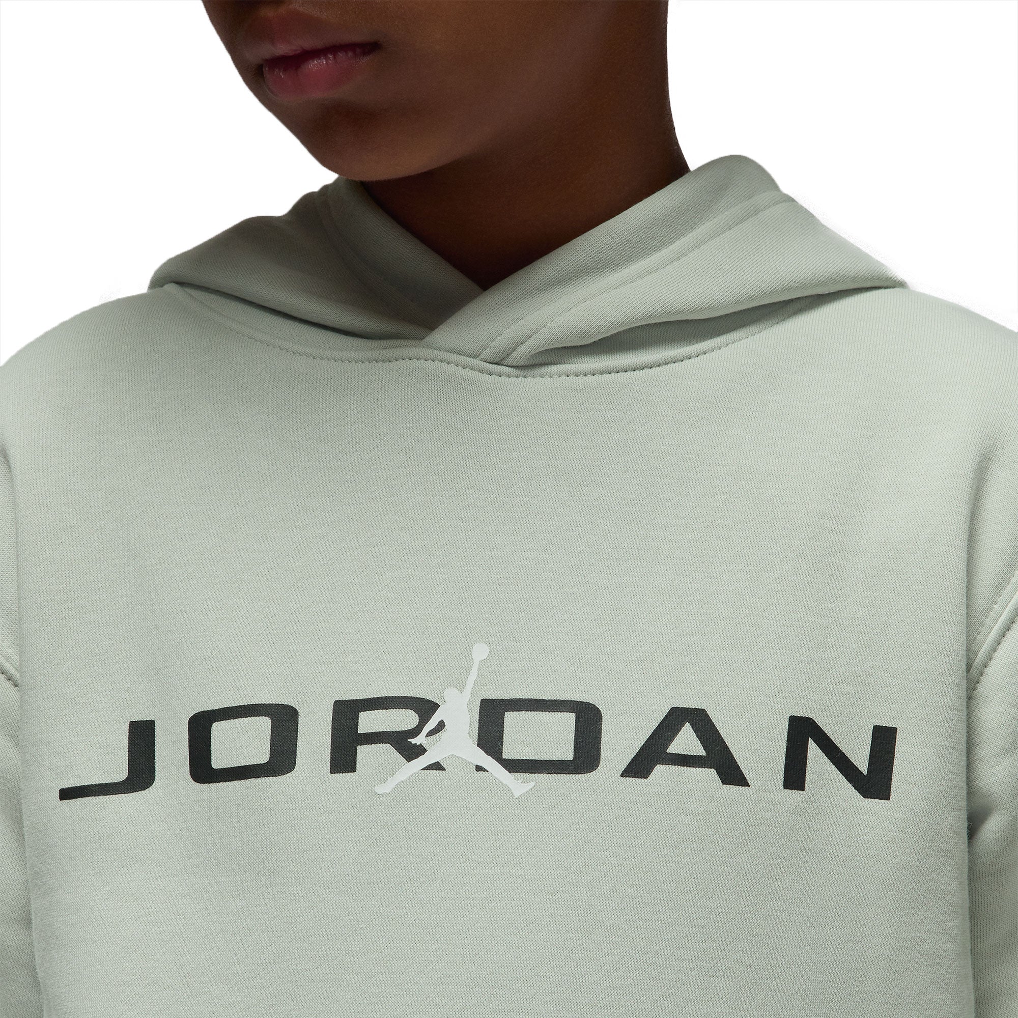 Nike Jordan Boys MJ Baseline PO Hoodie Light Silver - Image 3