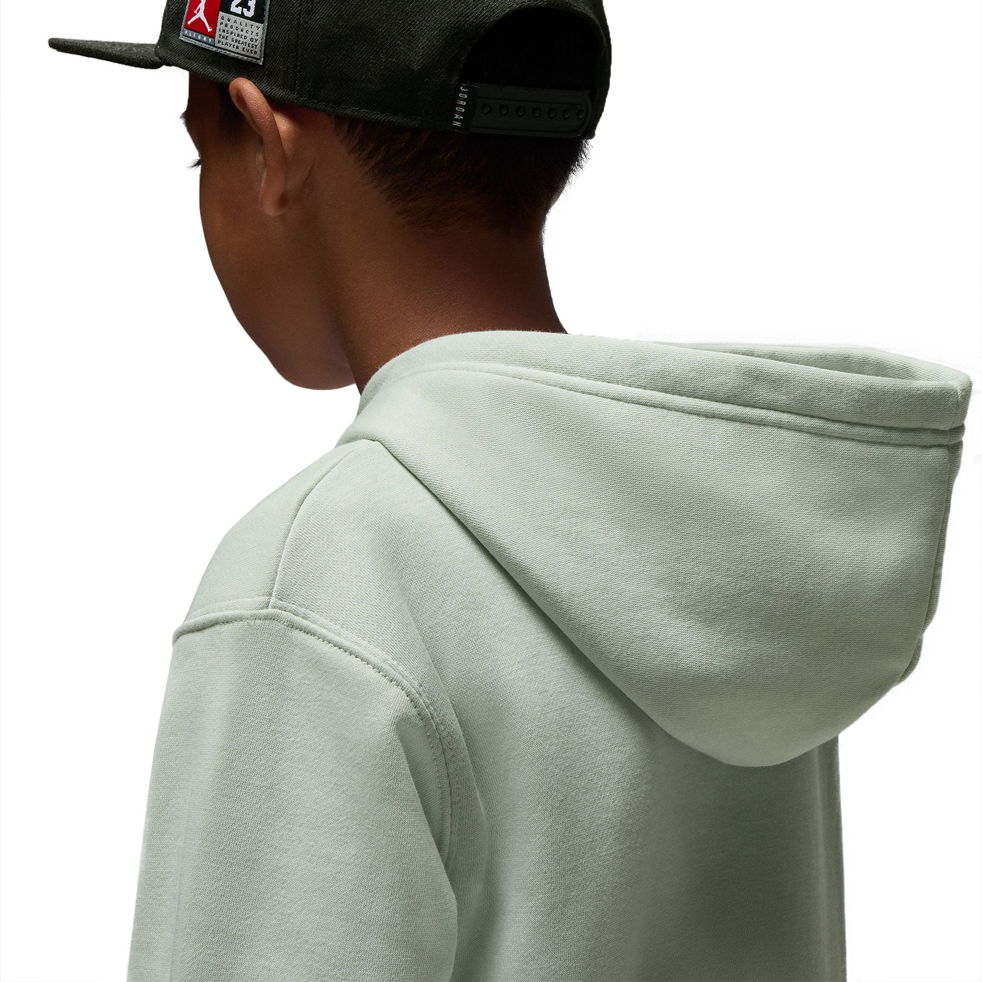 Nike Jordan Boys MJ Baseline PO Hoodie Light Silver - Image 5