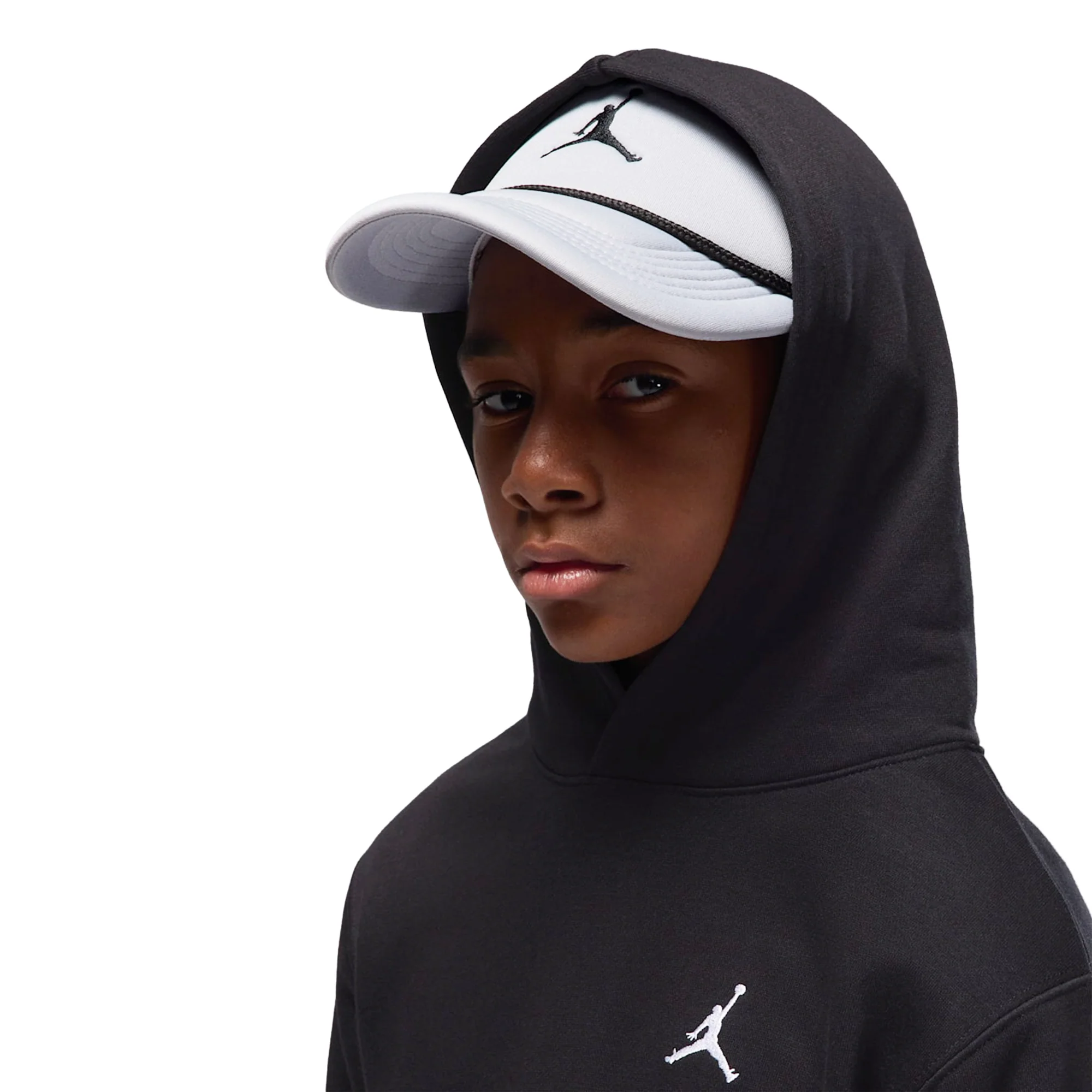 Nike Jordan Boys MJ Brooklyn FT PO Hoodie Black - Image 2