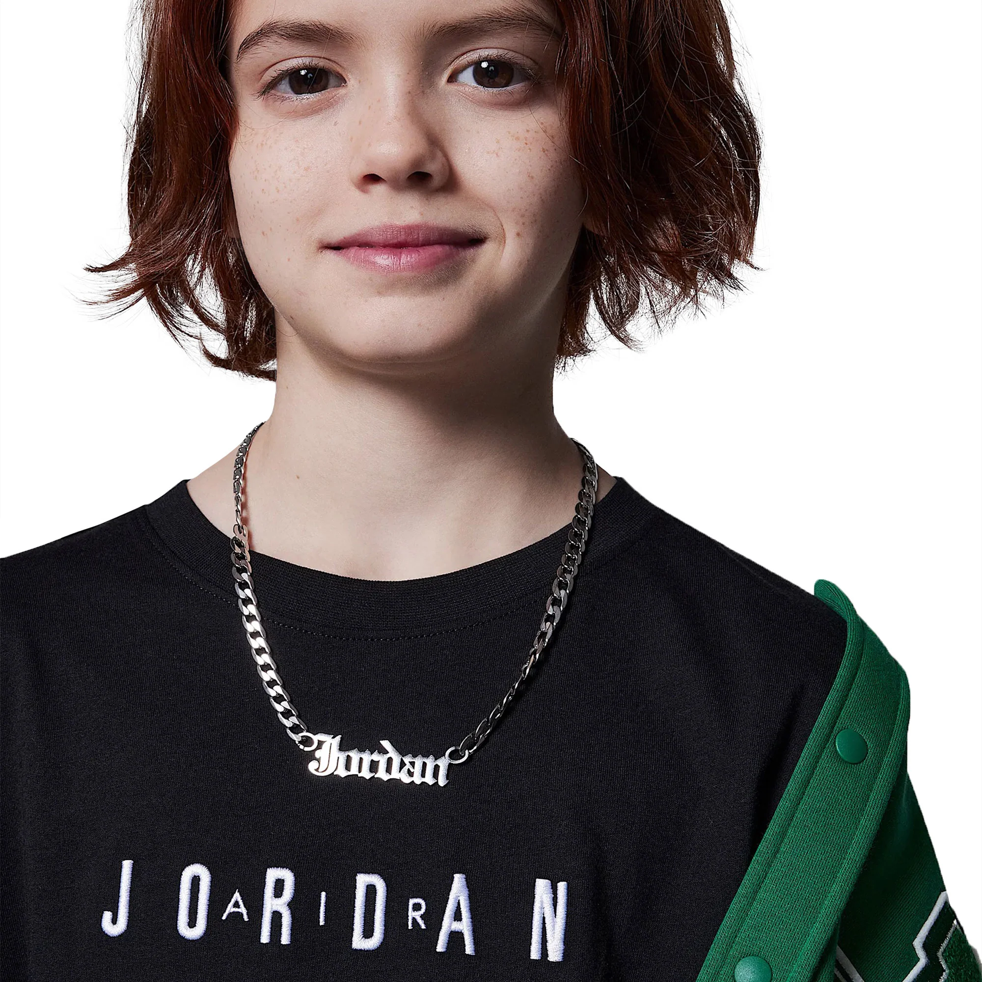 Nike Jordan Boys MJ Wordmark Embroidered Tee Black - Image 3