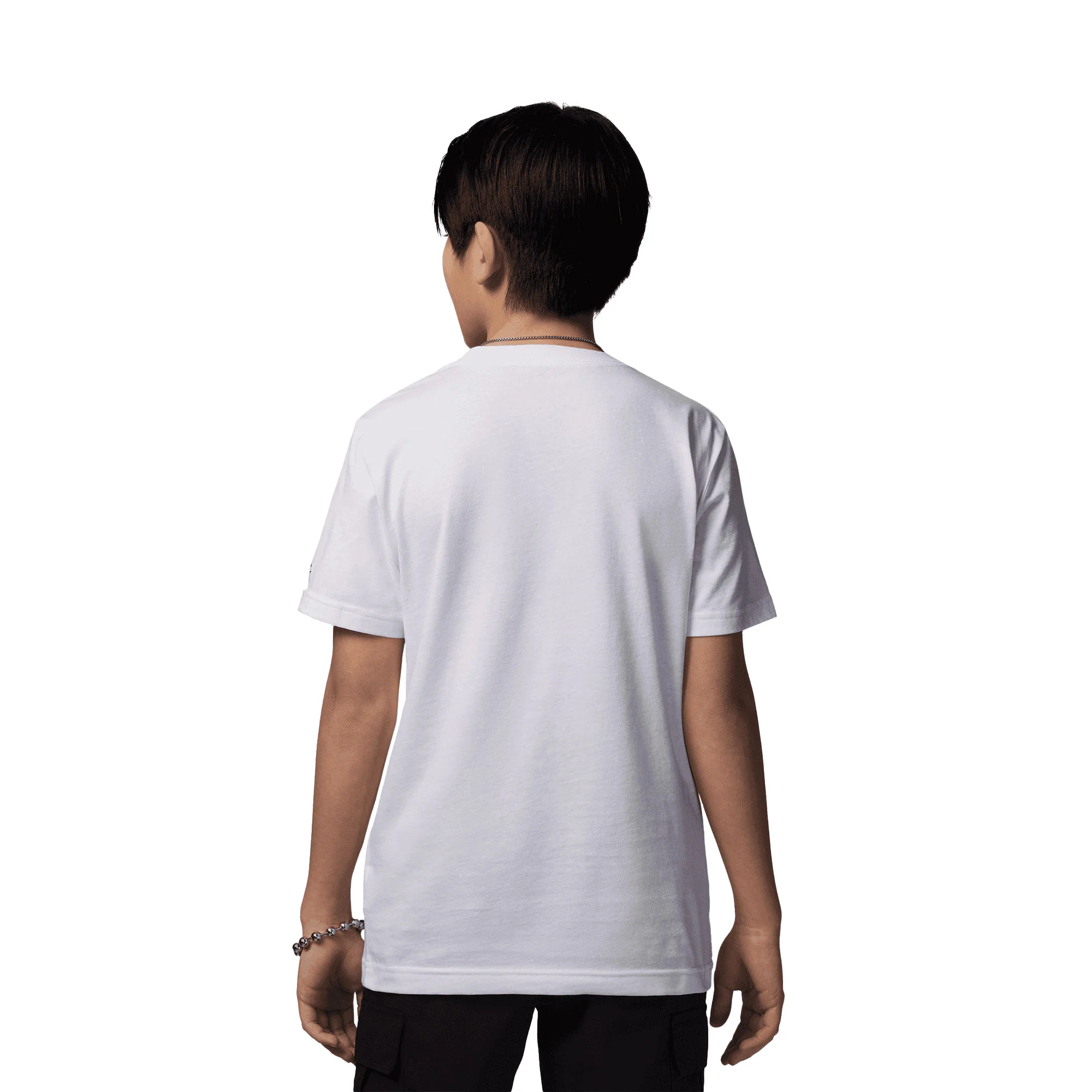 Nike Jordan Boys MJ Wordmark Embroidered Tee White - Image 2